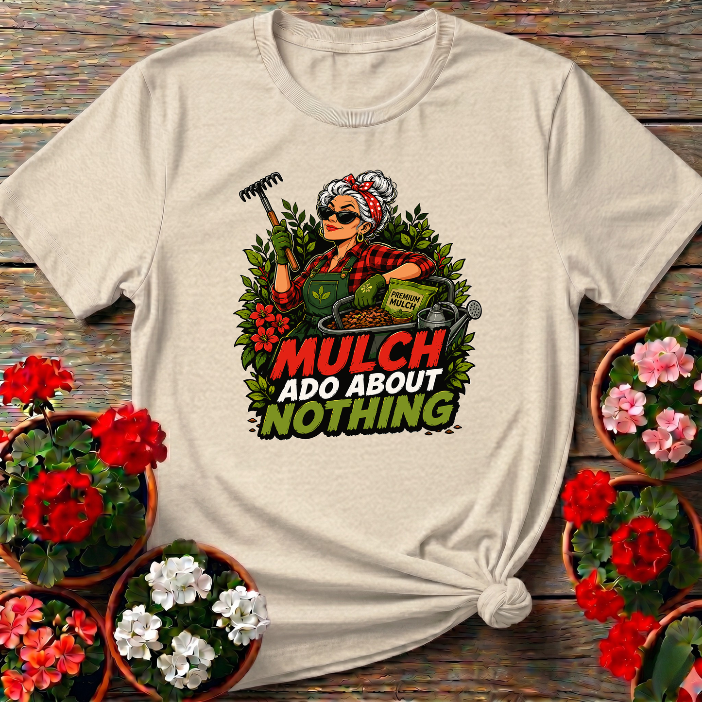 Mulch Ado About Nothing Funny Gardening T-Shirt for Women