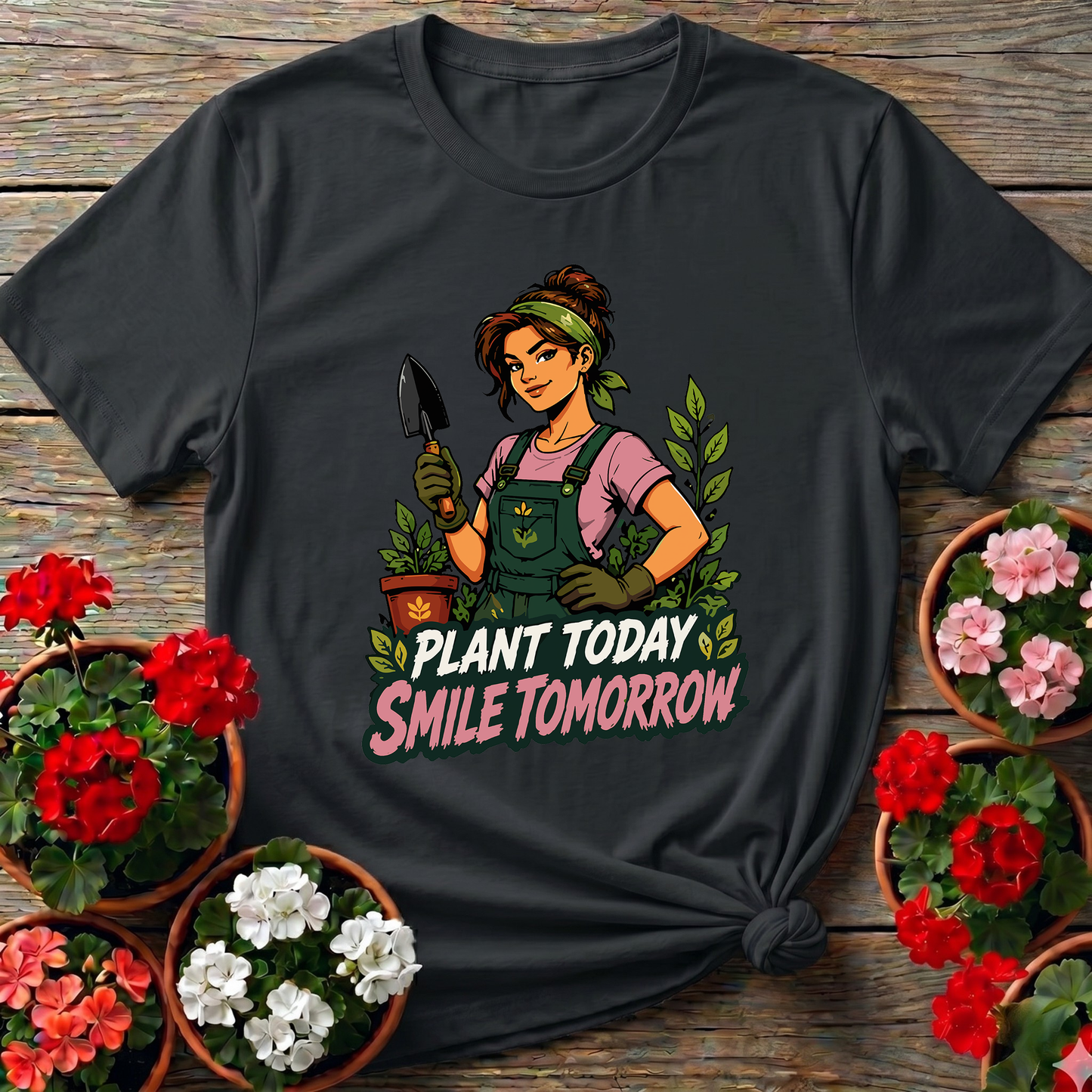 Plant Today Smile Tomorrow Gardening T-Shirt