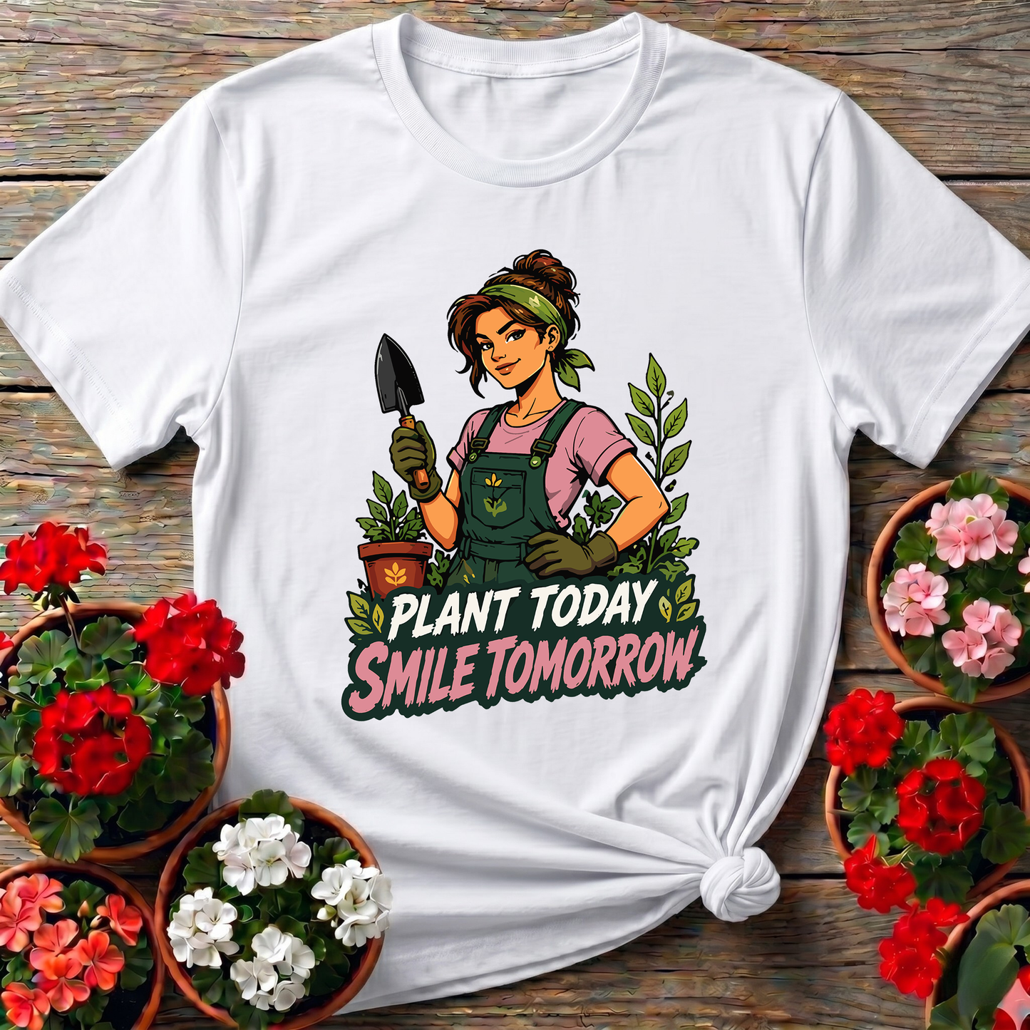 Plant Today Smile Tomorrow Gardening T-Shirt