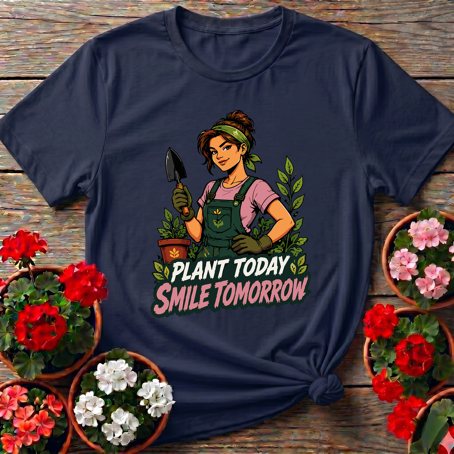 Plant Today Smile Tomorrow Gardening T-Shirt