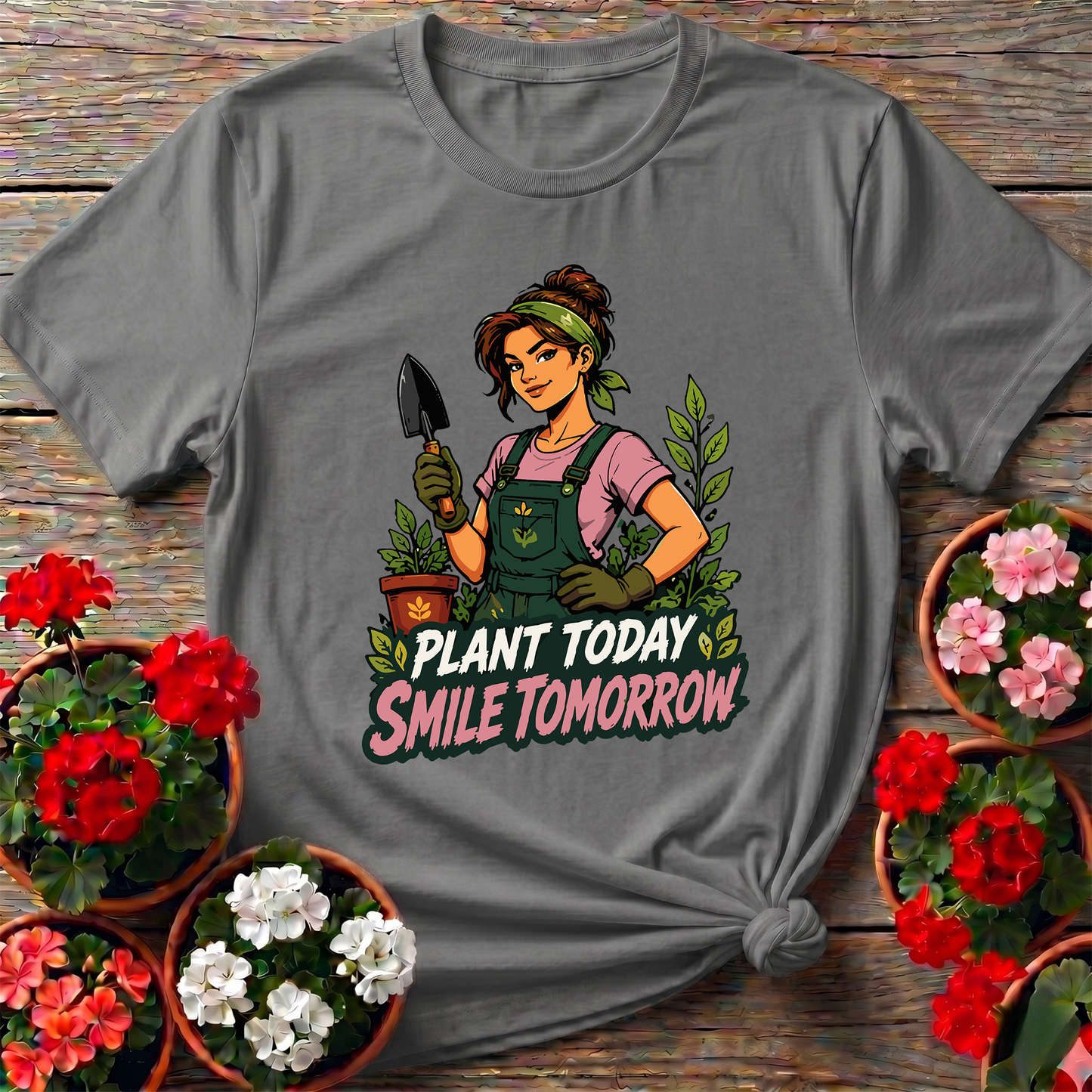 Plant Today Smile Tomorrow Gardening T-Shirt