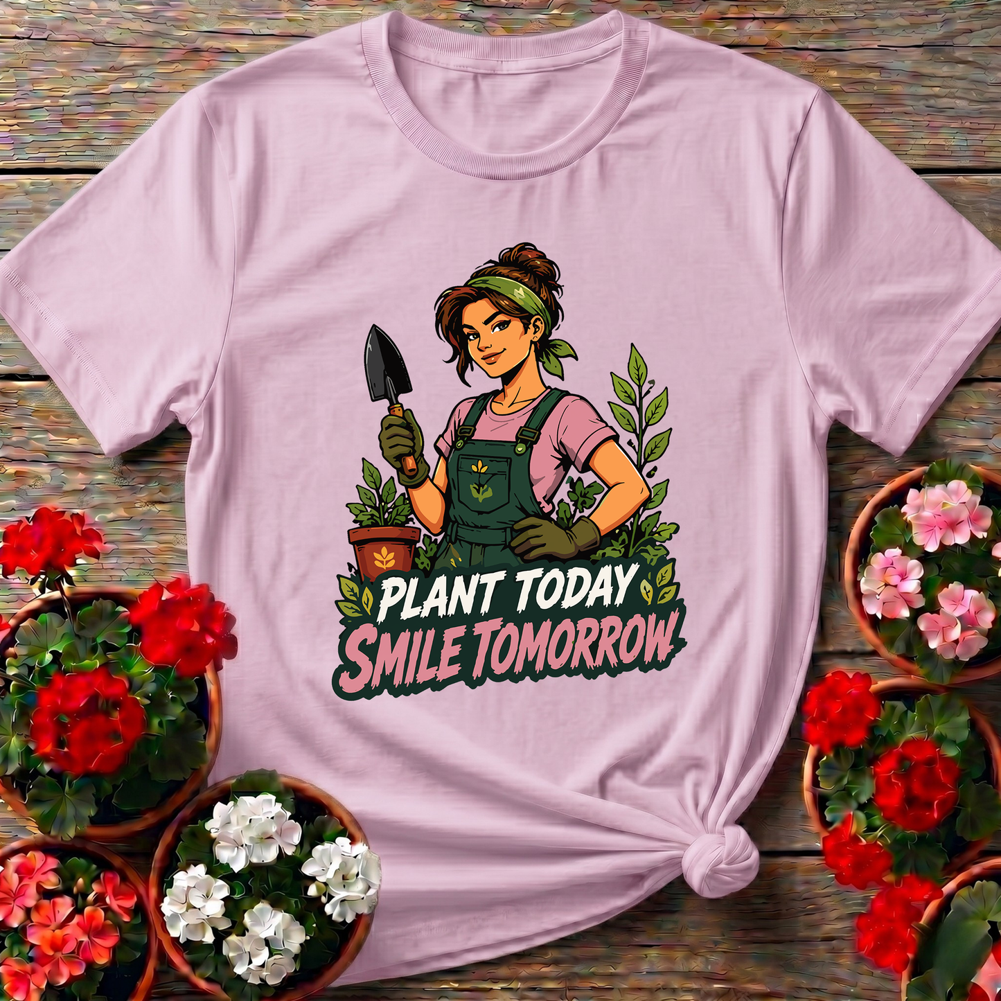 Plant Today Smile Tomorrow Gardening T-Shirt
