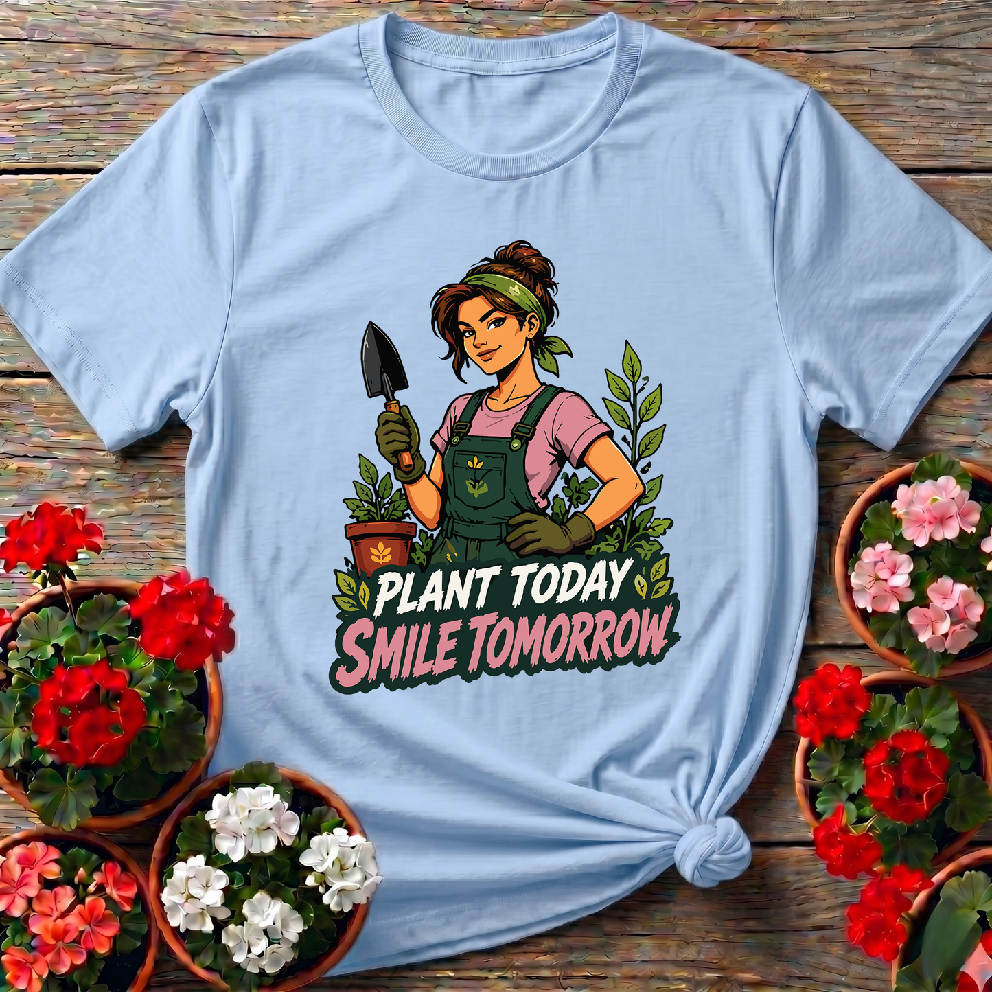 Plant Today Smile Tomorrow Gardening T-Shirt