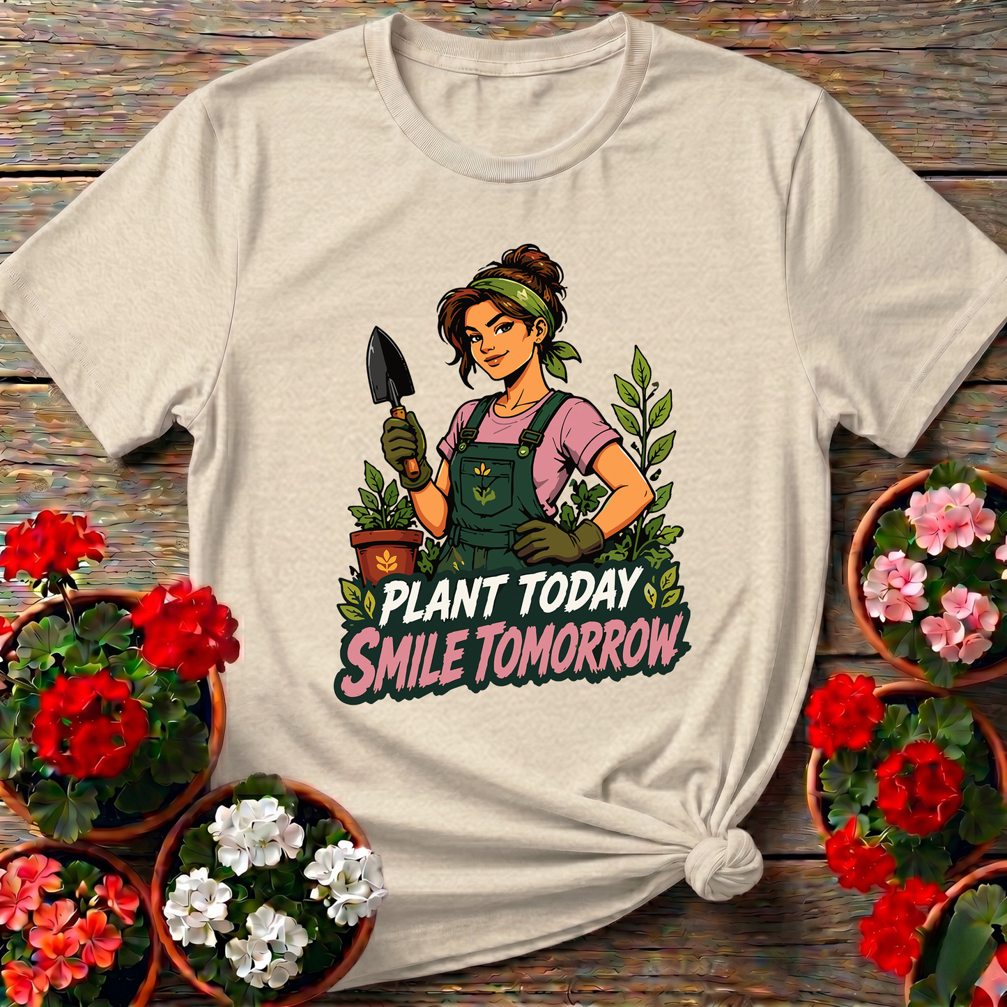 Plant Today Smile Tomorrow Gardening T-Shirt