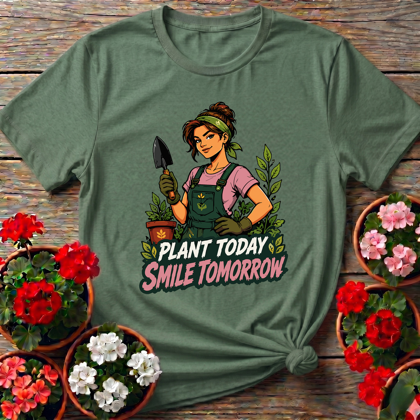 Plant Today Smile Tomorrow Gardening T-Shirt