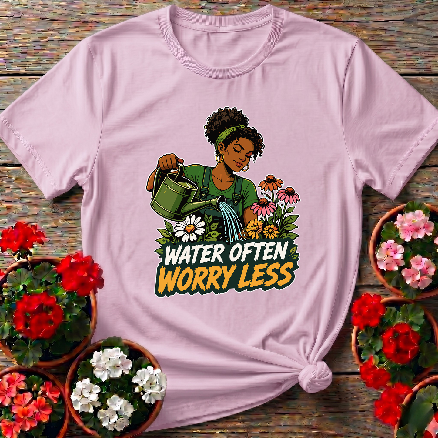 Water Often Worry Less Gardening T-Shirt for Women