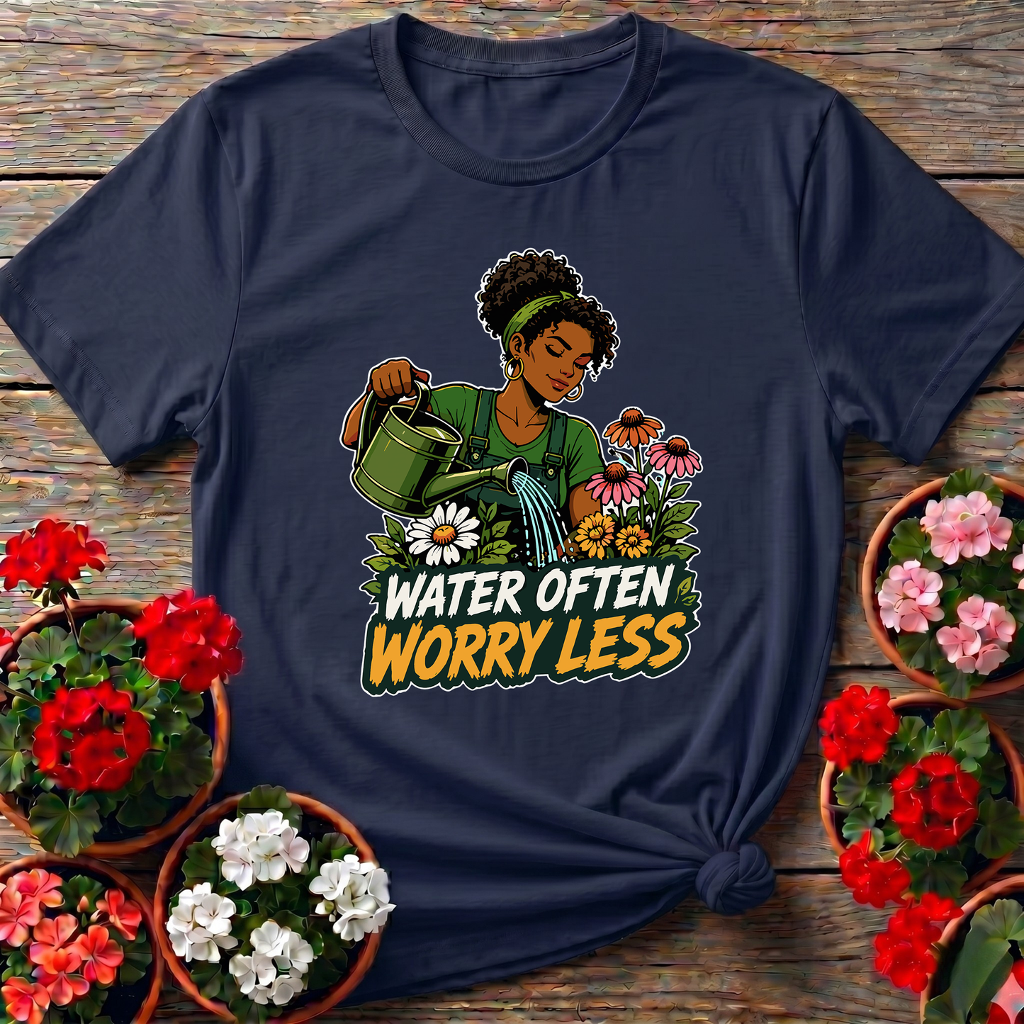 Water Often Worry Less Gardening T-Shirt for Women