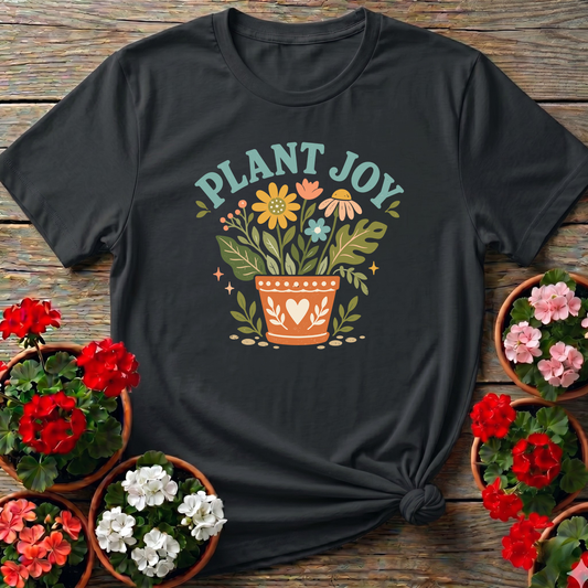 Plant Joy Floral Pot Gardening T-Shirt for Plant Lovers