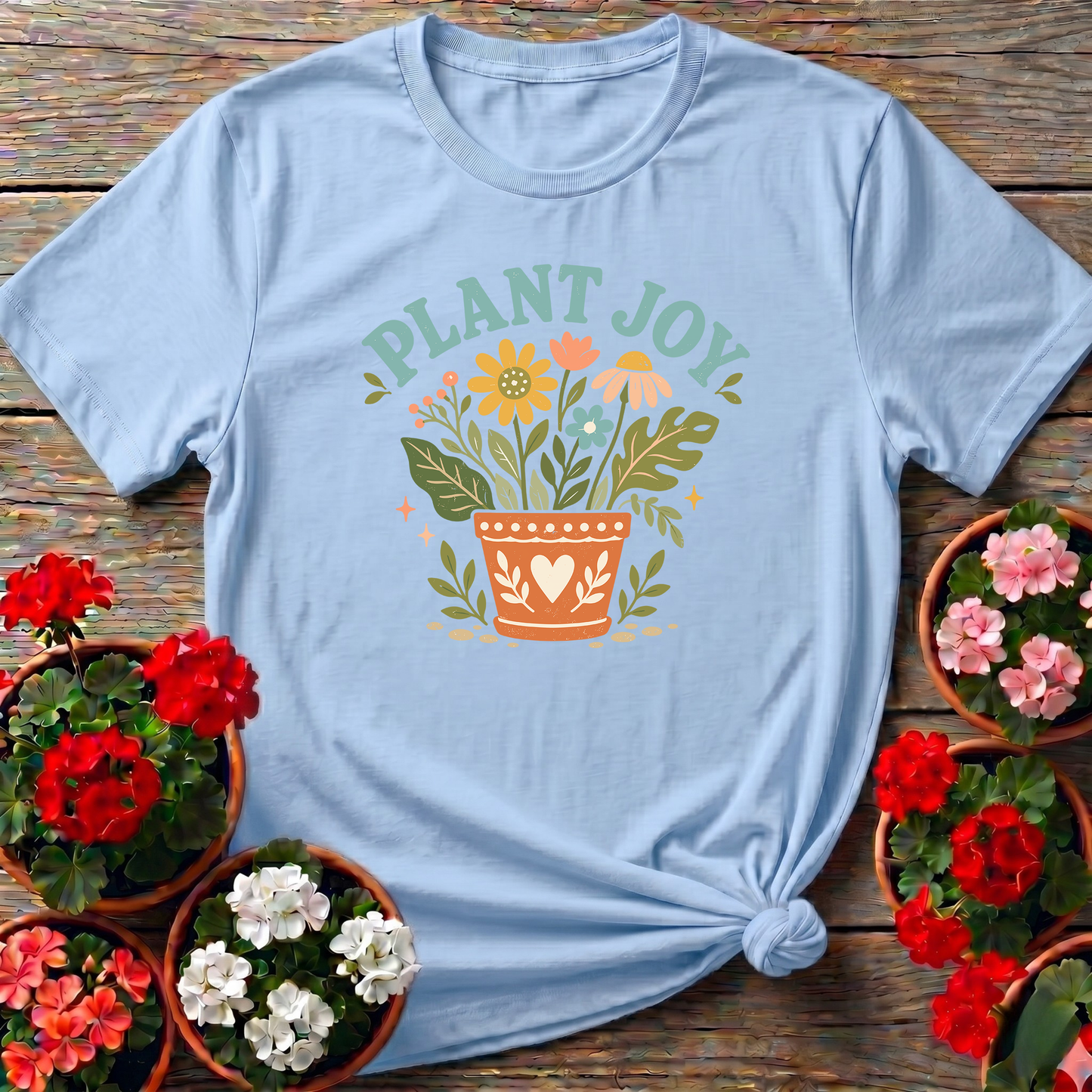 Plant Joy Floral Pot Gardening T-Shirt for Plant Lovers