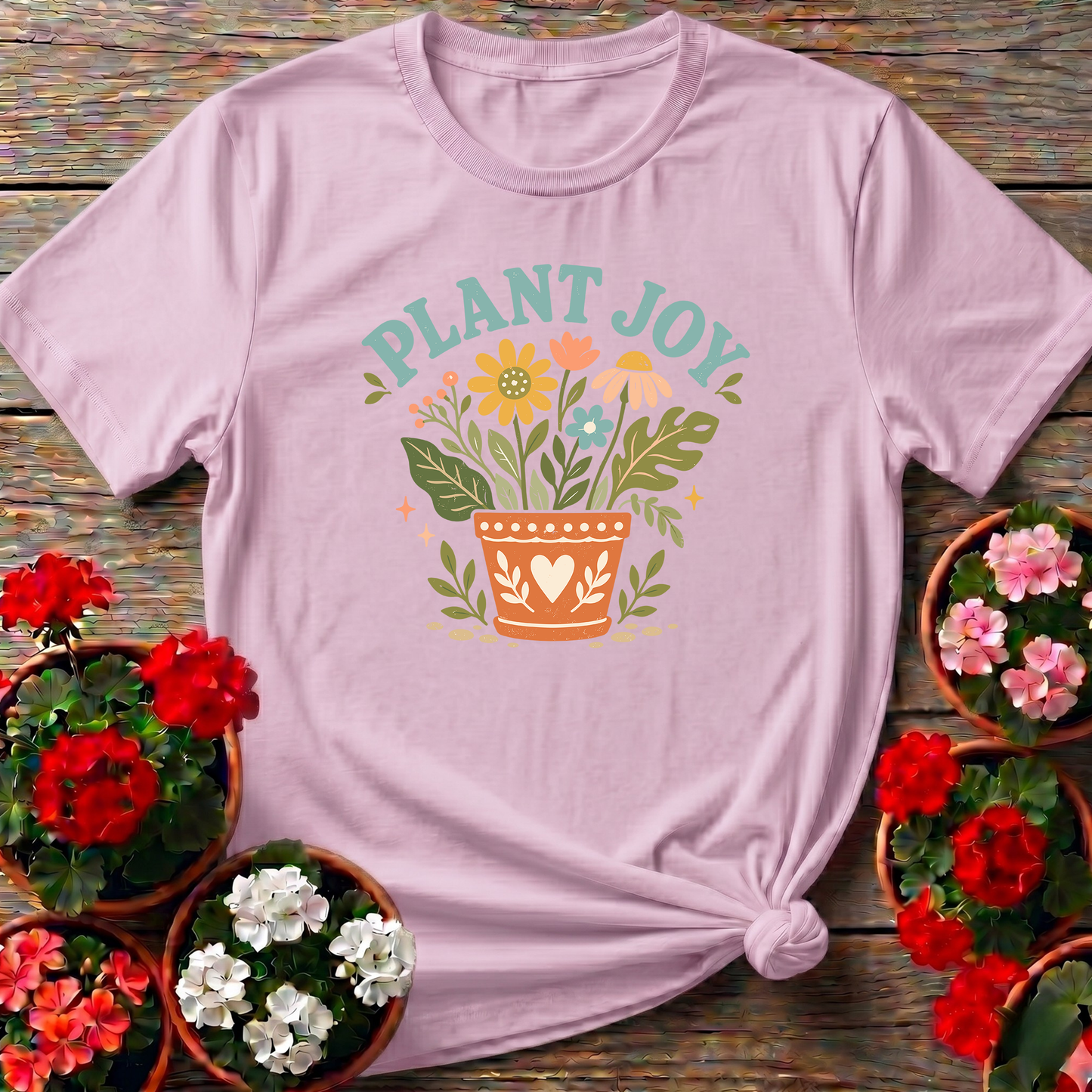 Plant Joy Floral Pot Gardening T-Shirt for Plant Lovers