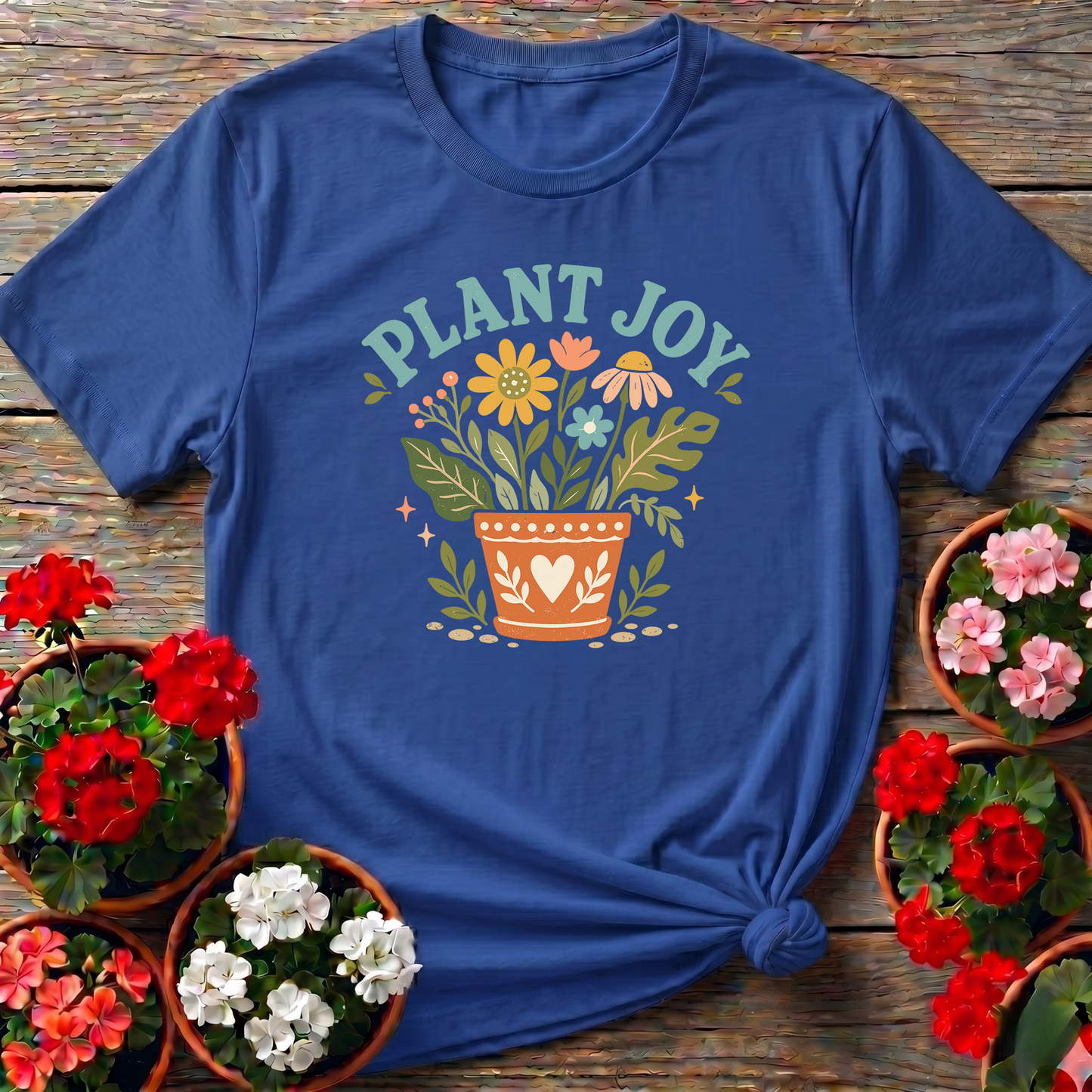 Plant Joy Floral Pot Gardening T-Shirt for Plant Lovers