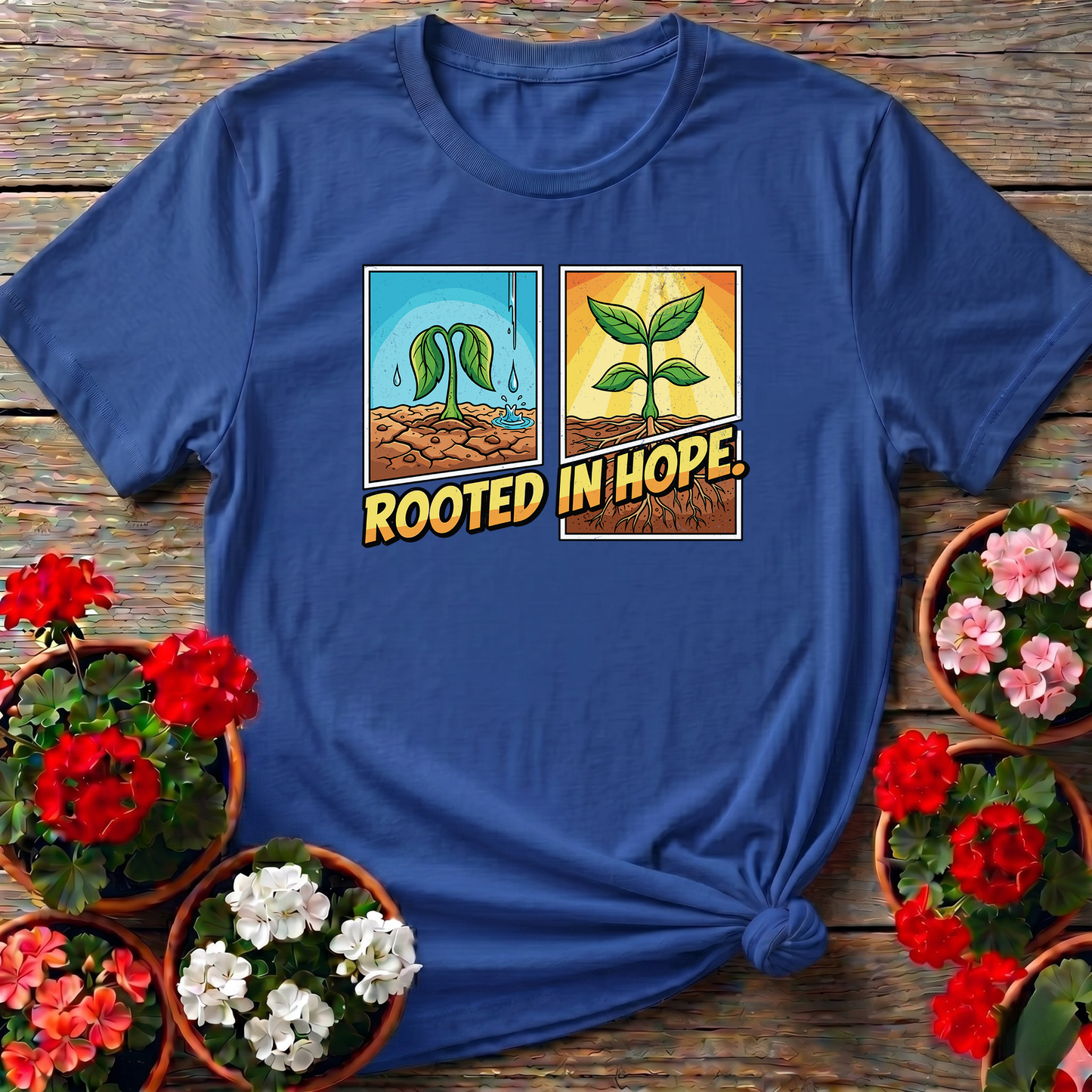 Rooted In Hope Gardening Tee for Plant Lovers