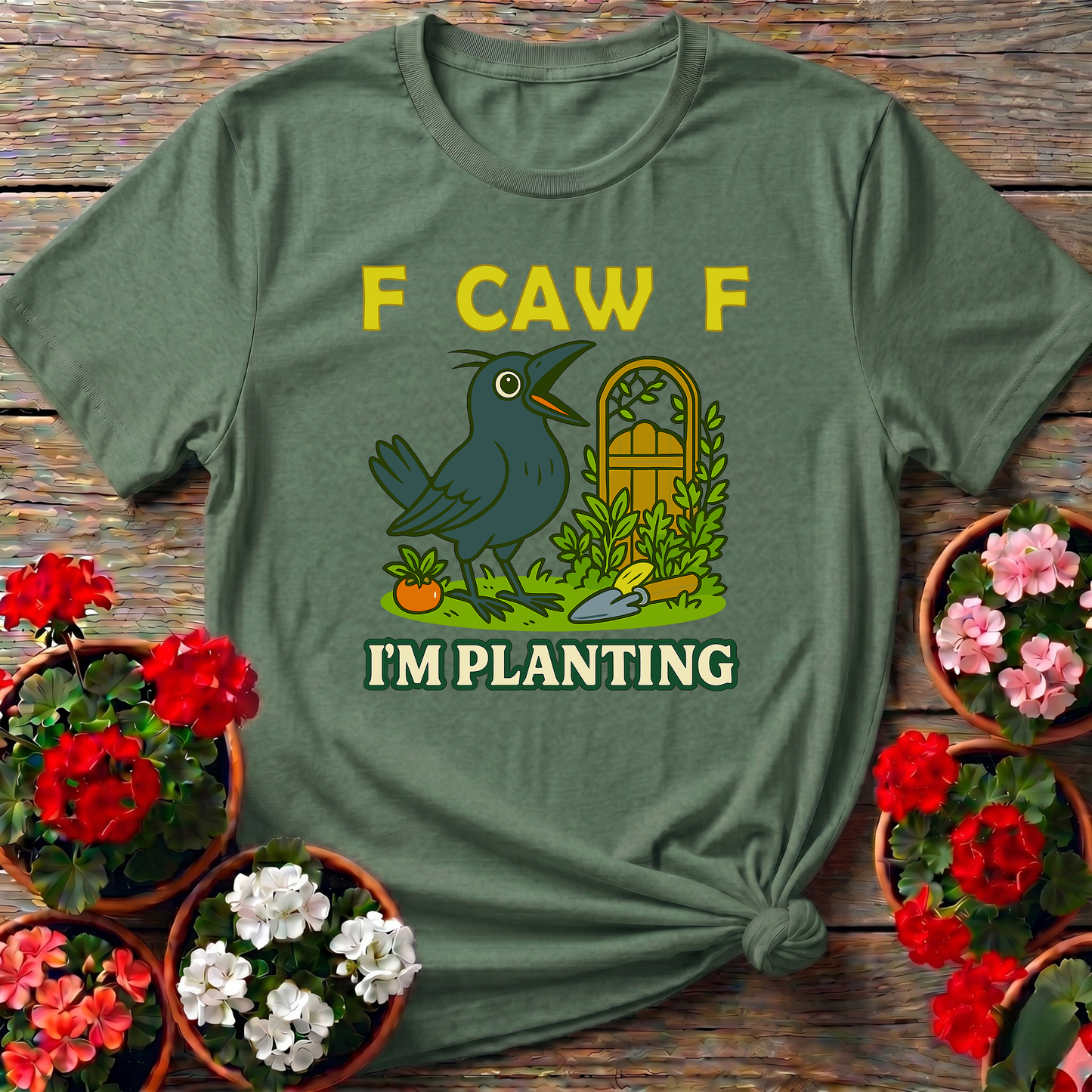 F Caw F I'm Planting Funny Crow Gardening T-Shirt