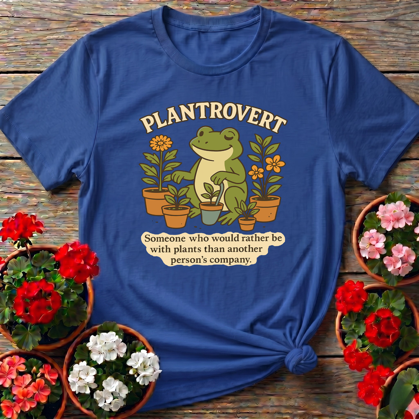 Plantrovert Funny Frog Gardening Tee for Plant Lovers