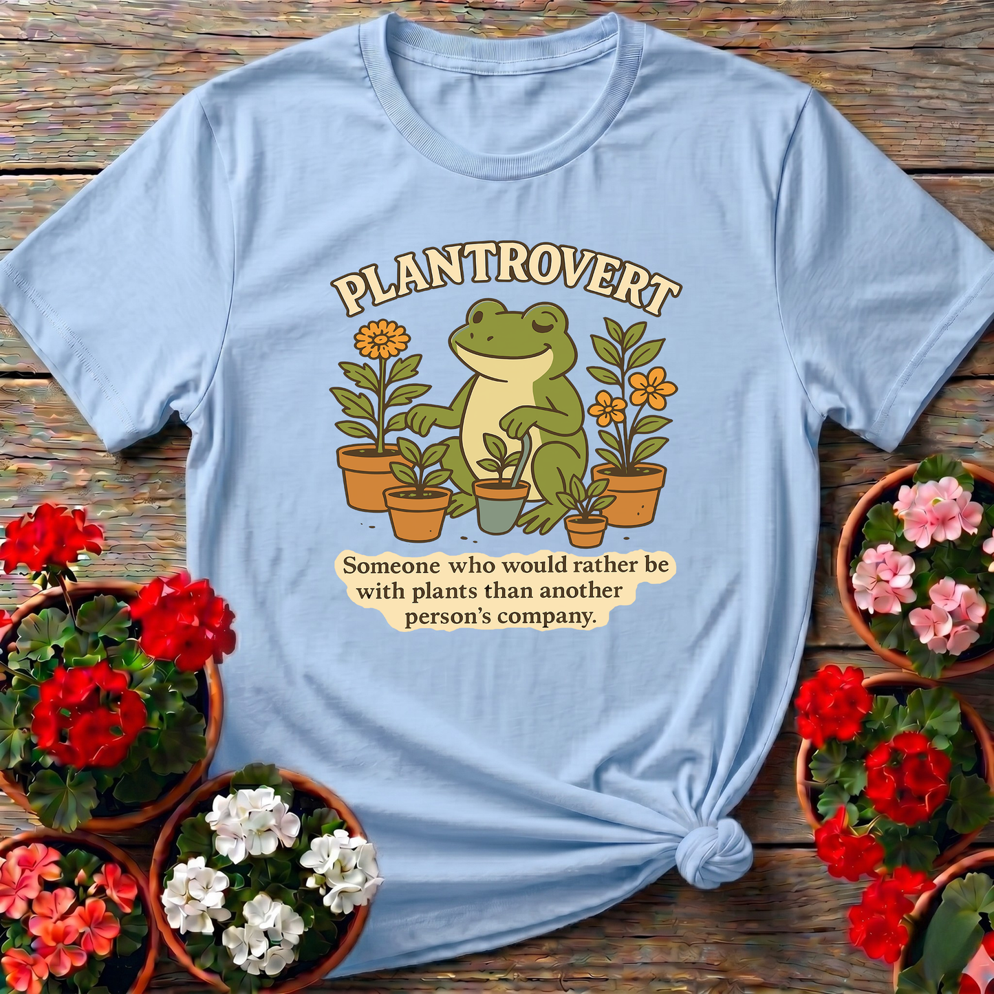 Plantrovert Funny Frog Gardening Tee for Plant Lovers