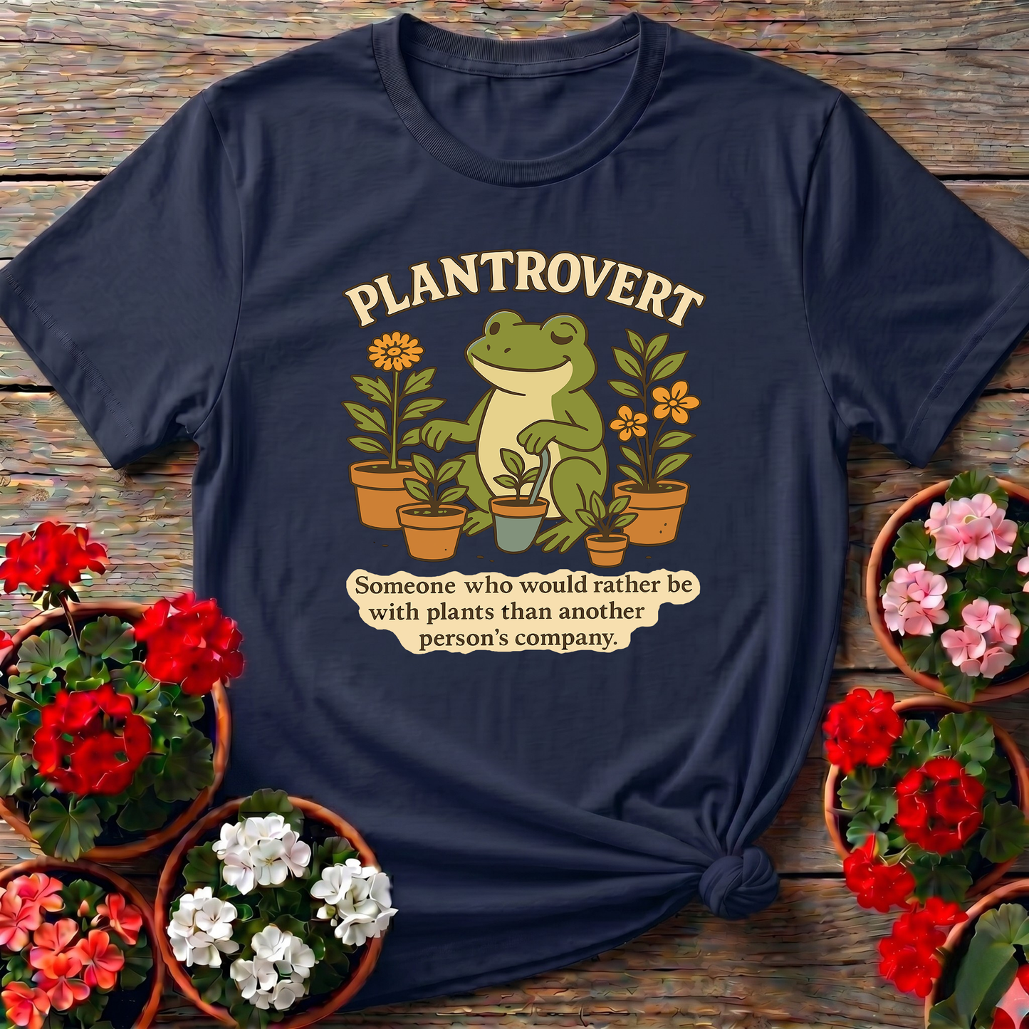 Plantrovert Funny Frog Gardening Tee for Plant Lovers
