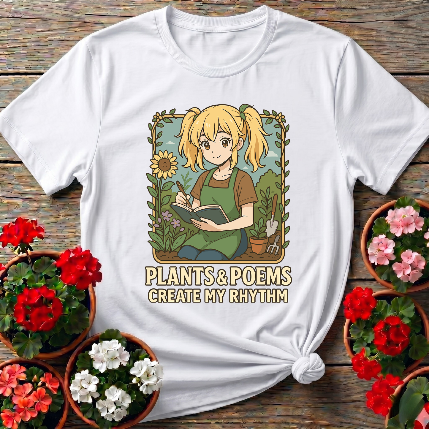 Plants and Poems Create My Rhythm Gardening T-Shirt