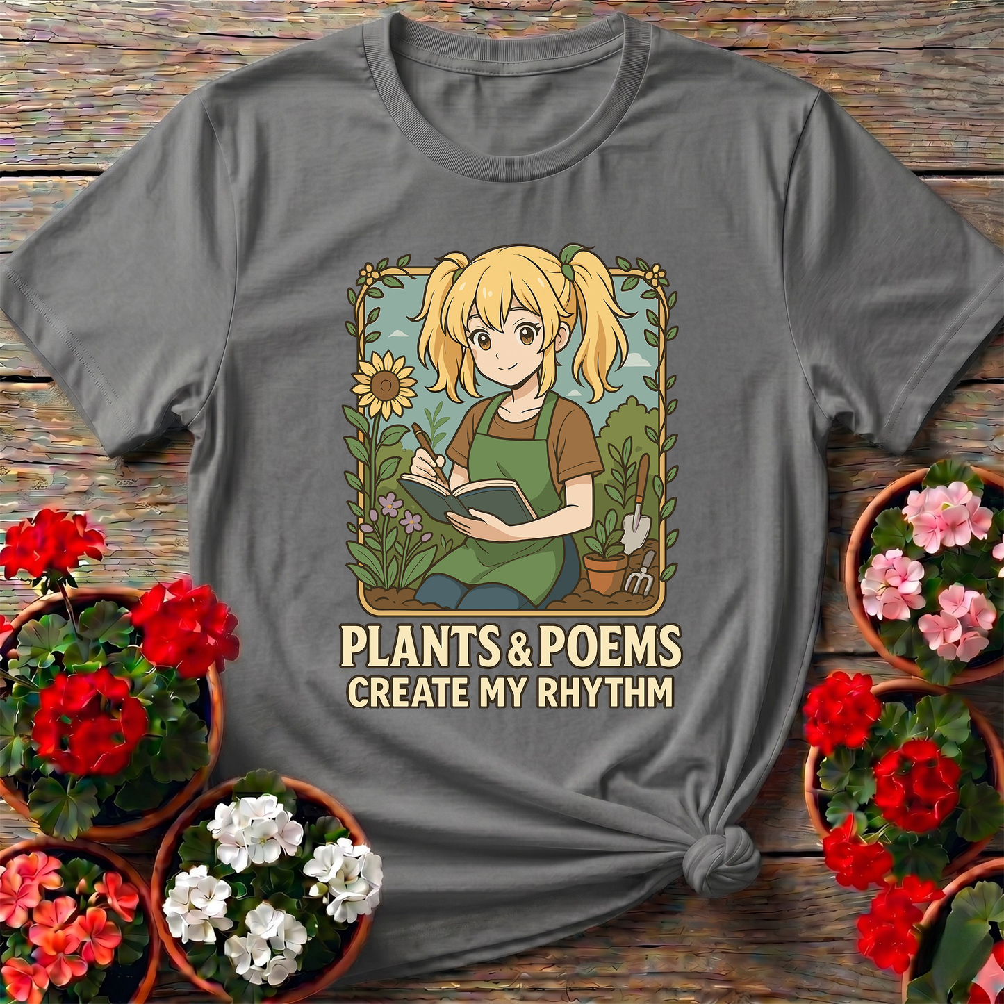 Plants and Poems Create My Rhythm Gardening T-Shirt