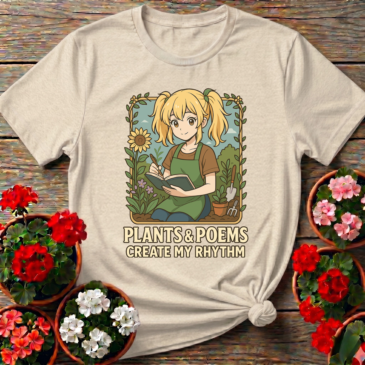 Plants and Poems Create My Rhythm Gardening T-Shirt