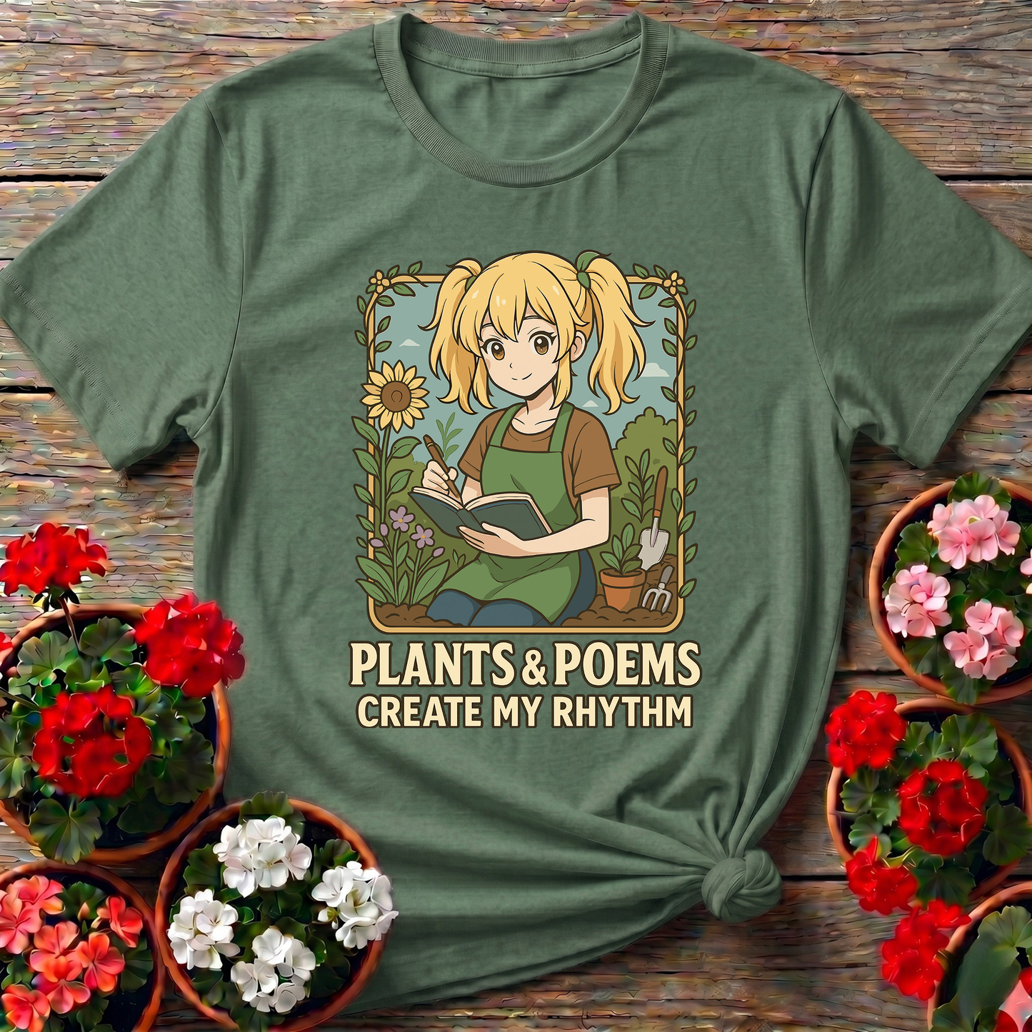 Plants and Poems Create My Rhythm Gardening T-Shirt