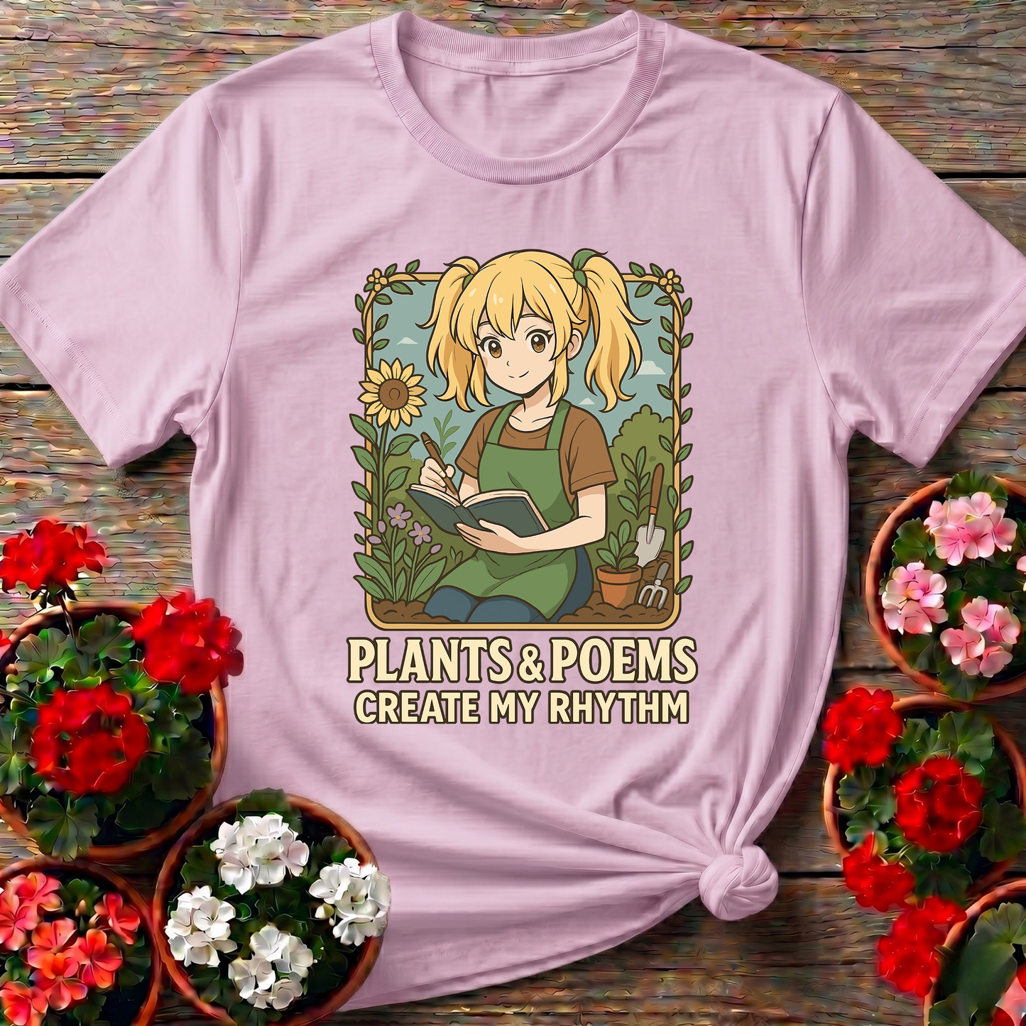 Plants and Poems Create My Rhythm Gardening T-Shirt