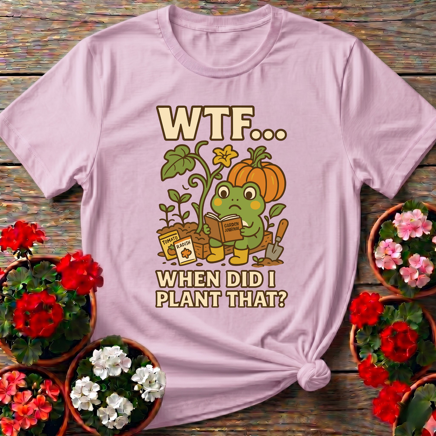 WTF When Did I Plant That Funny Frog Gardening Tee