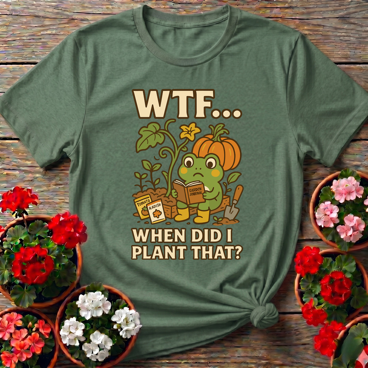 WTF When Did I Plant That Funny Frog Gardening Tee
