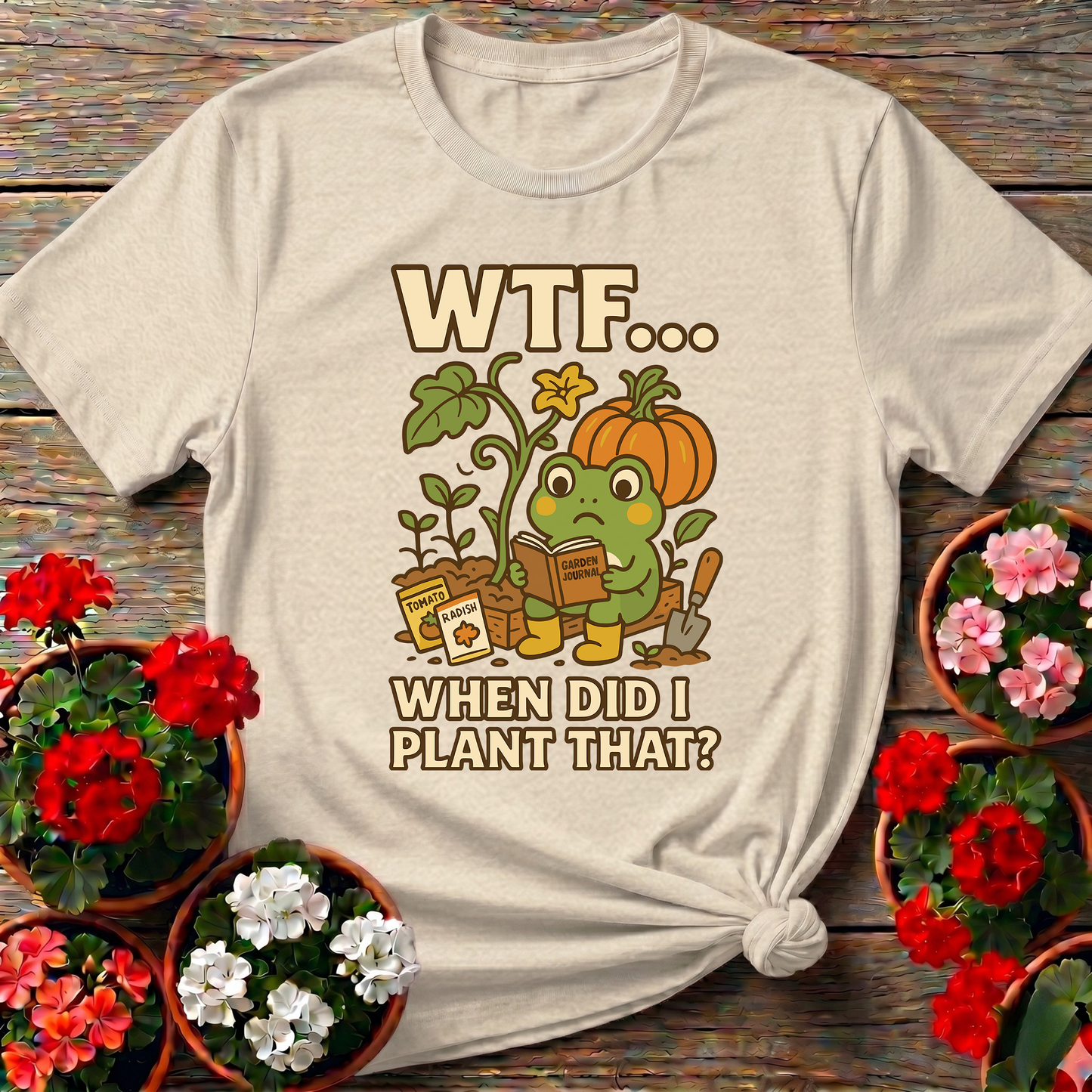 WTF When Did I Plant That Funny Frog Gardening Tee