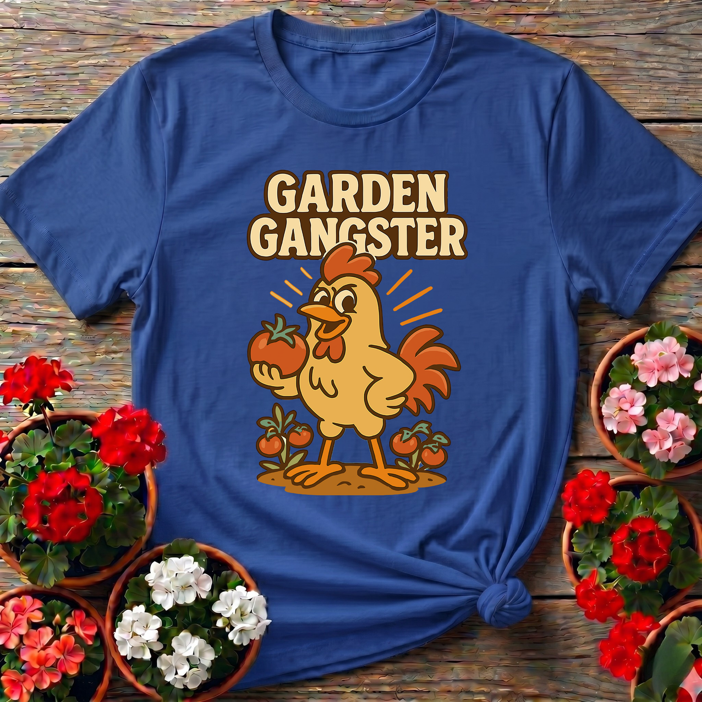 Garden Gangster Rooster Funny Tee