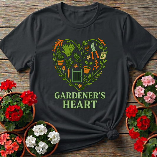Gardener's Heart Gate Illustration Gardening T-Shirt