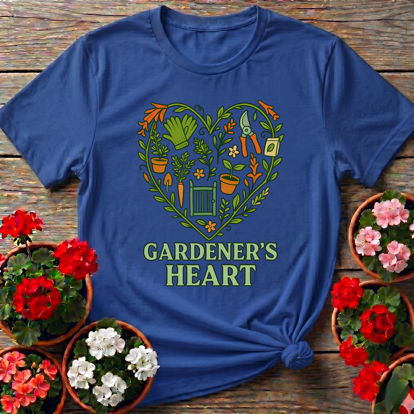 Gardener's Heart Gate Illustration Gardening T-Shirt