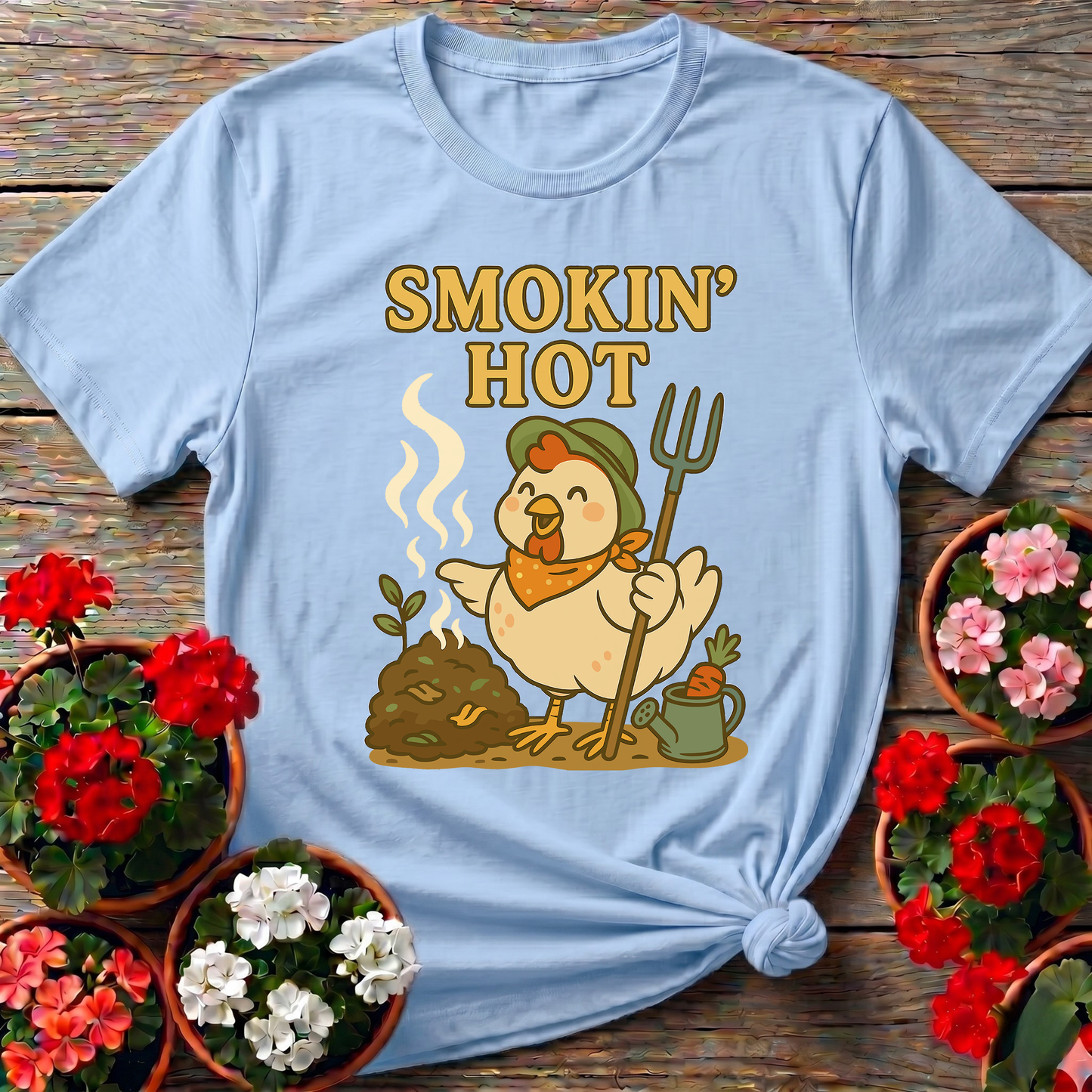 Smokin' Hot Chicken Compost Gardening Tee