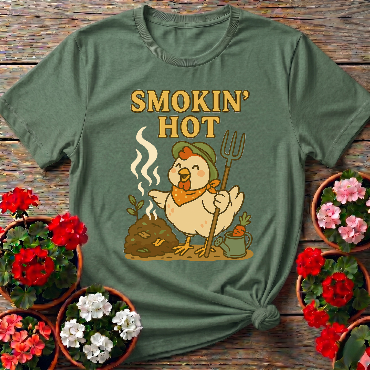 Smokin' Hot Chicken Compost Gardening Tee