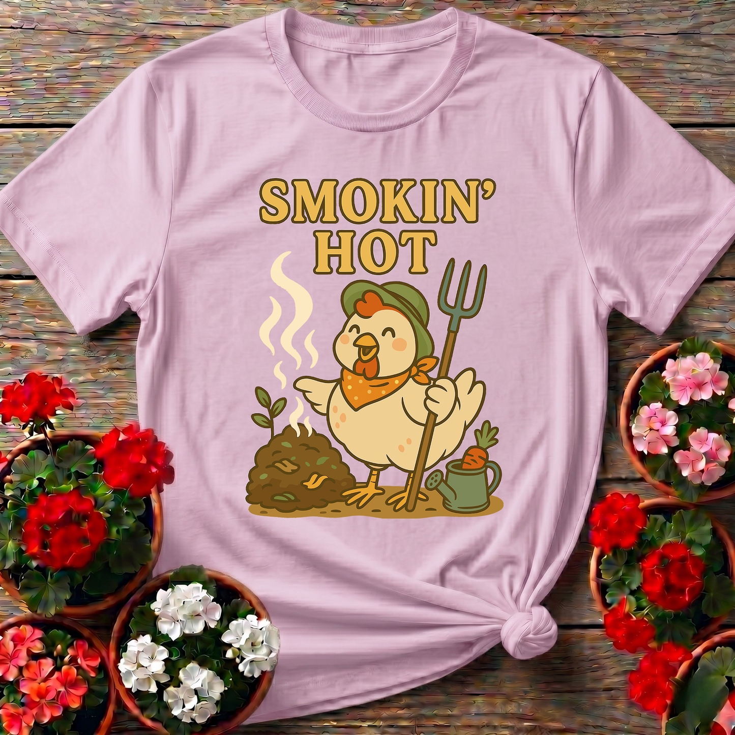 Smokin' Hot Chicken Compost Gardening Tee
