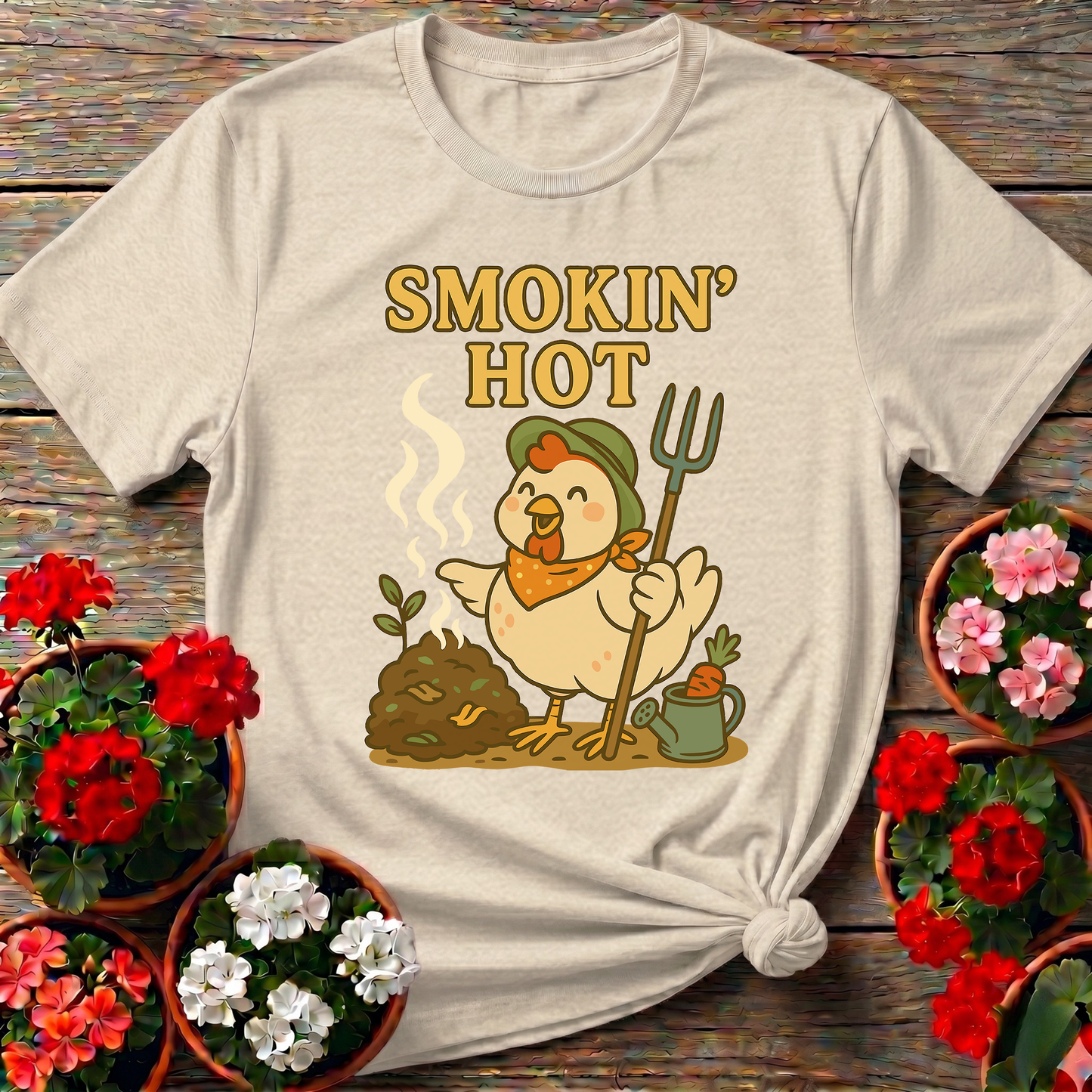 Smokin' Hot Chicken Compost Gardening Tee