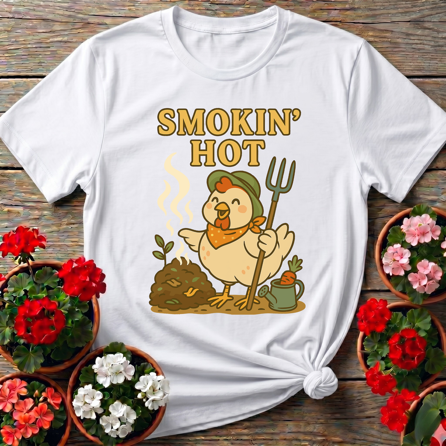 Smokin' Hot Chicken Compost Gardening Tee