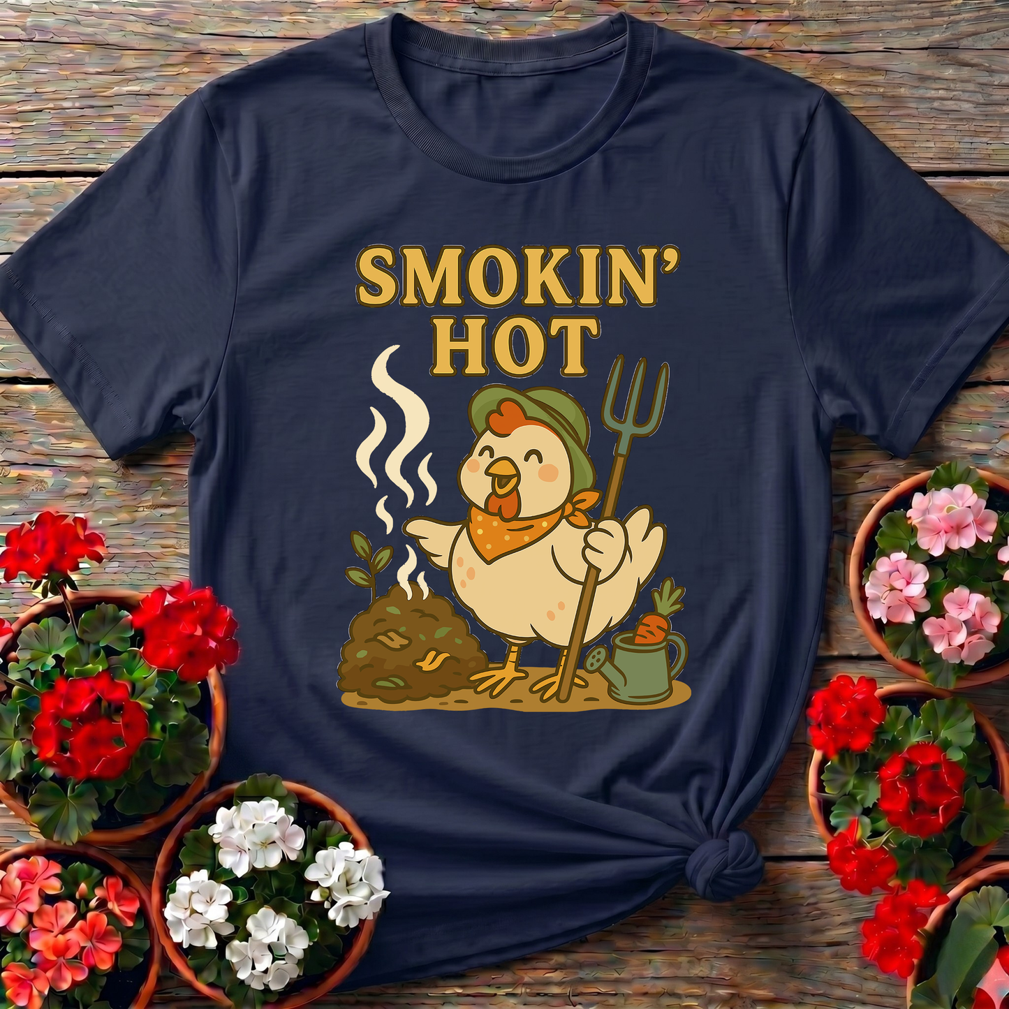 Smokin' Hot Chicken Compost Gardening Tee