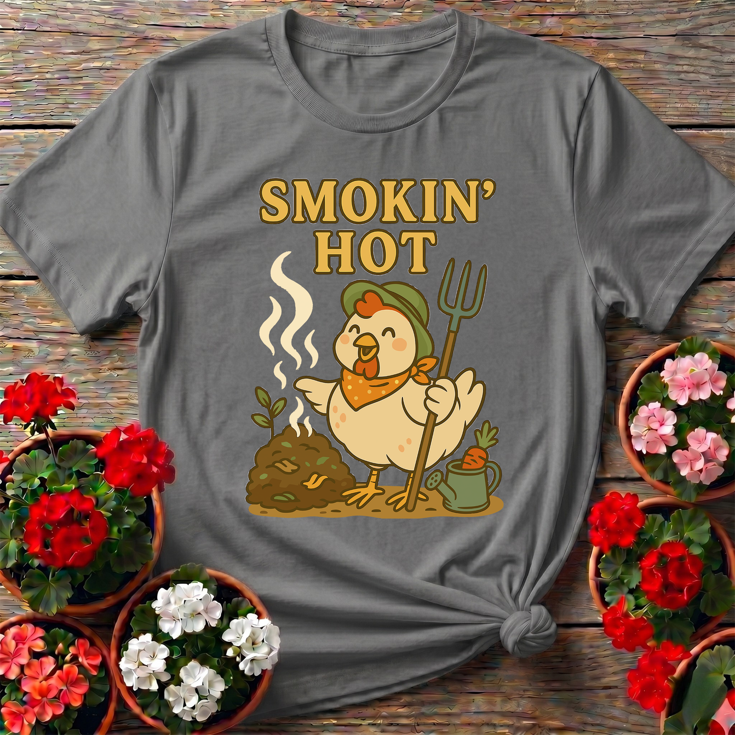 Smokin' Hot Chicken Compost Gardening Tee