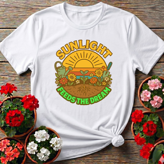 Sunlight Feeds the Dream Retro Gardening Tee