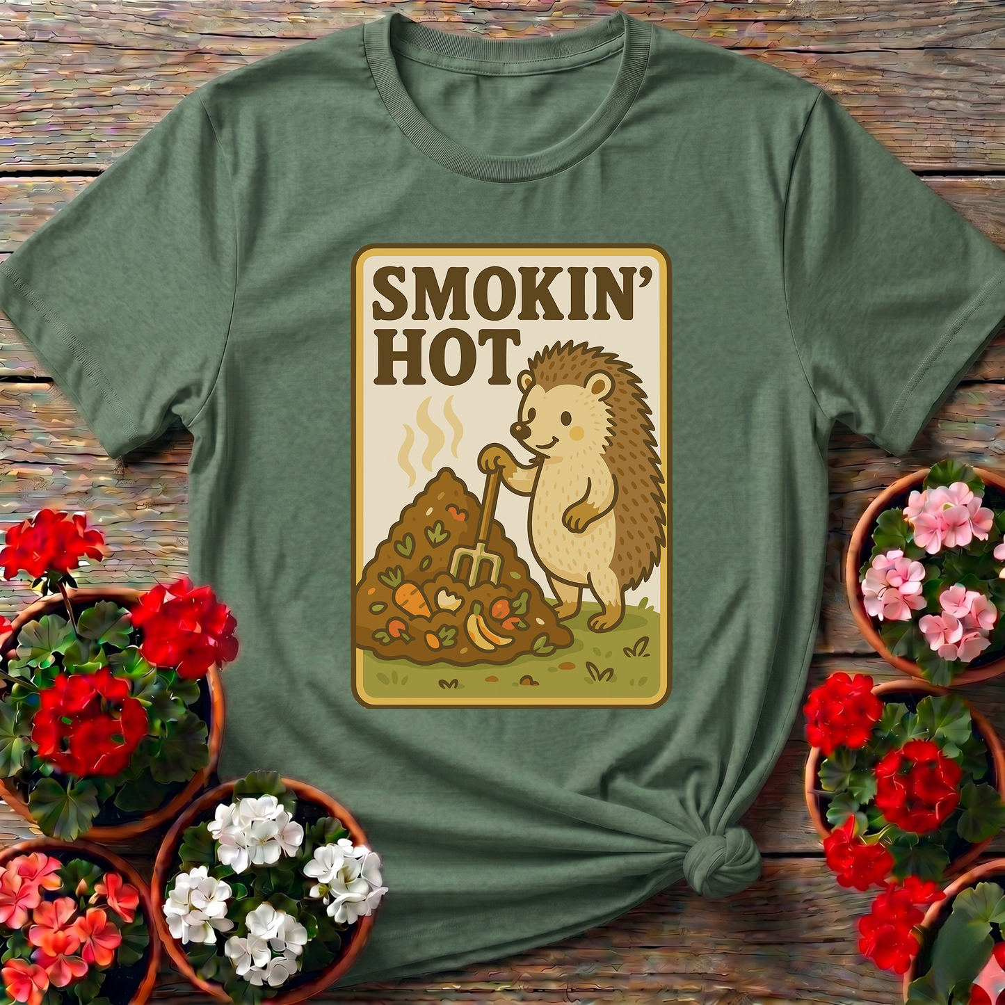 Smokin' Hot Hedgehog Compost Gardening Tee