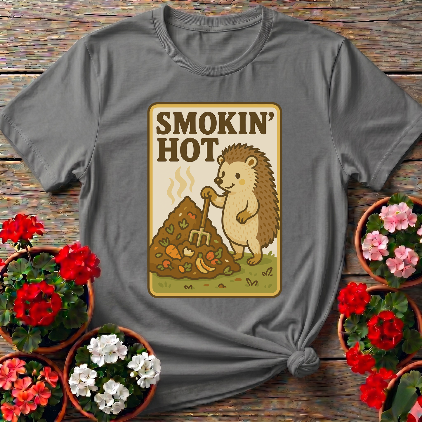Smokin' Hot Hedgehog Compost Gardening Tee