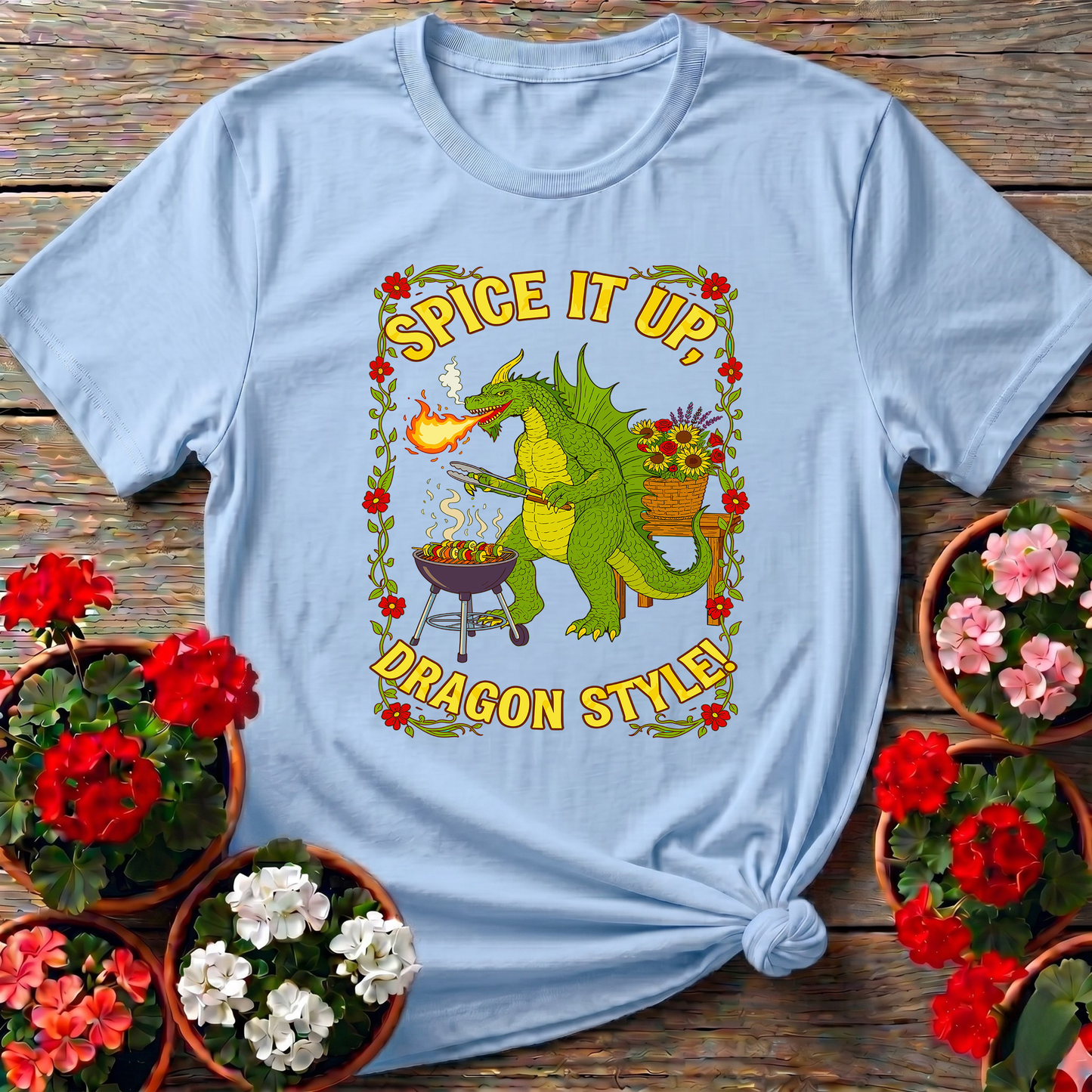Spice It Up Dragon Style Funny Garden Dragon Tee