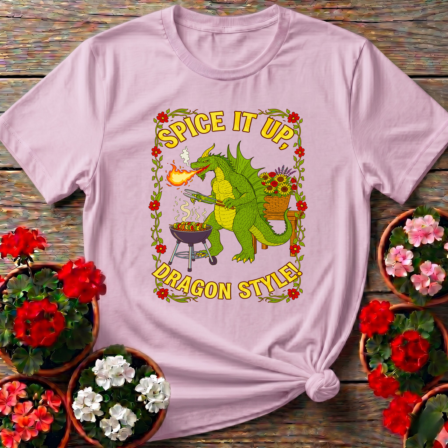 Spice It Up Dragon Style Funny Garden Dragon Tee