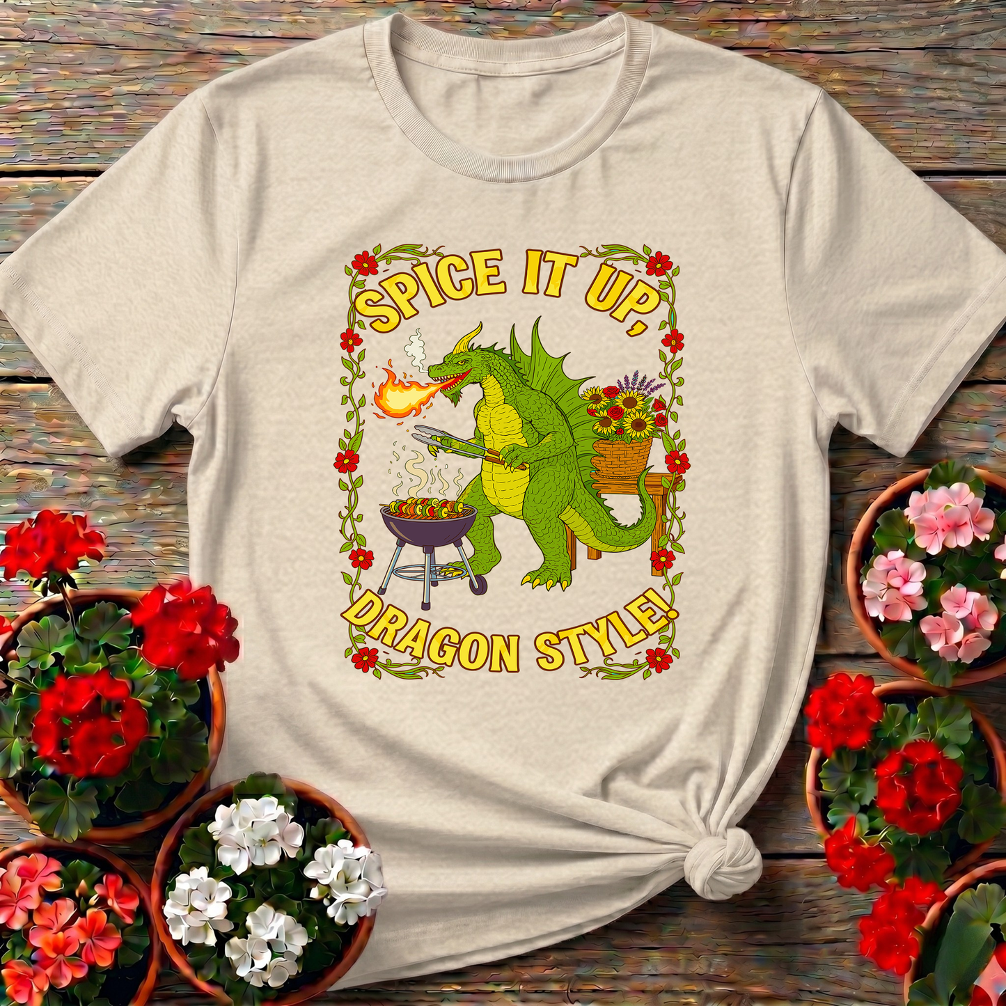 Spice It Up Dragon Style Funny Garden Dragon Tee