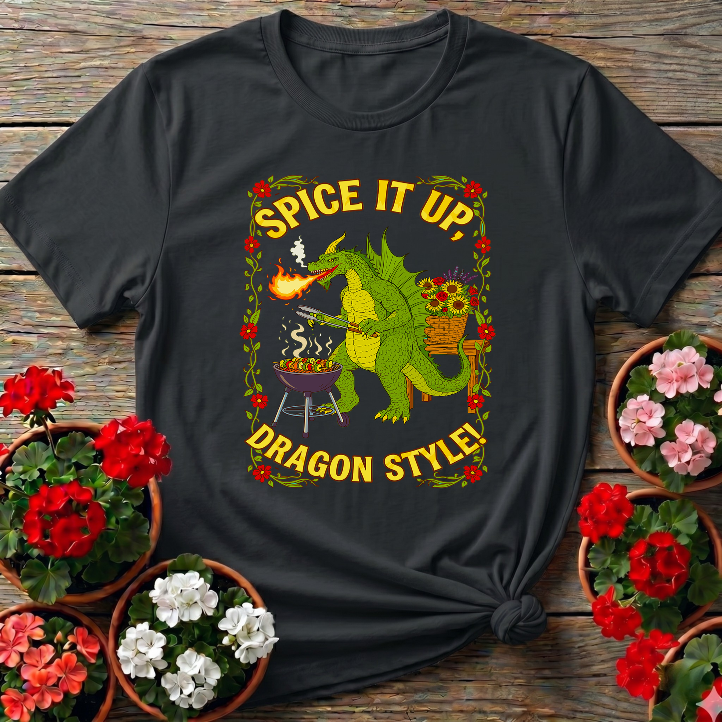 Spice It Up Dragon Style Funny Garden Dragon Tee