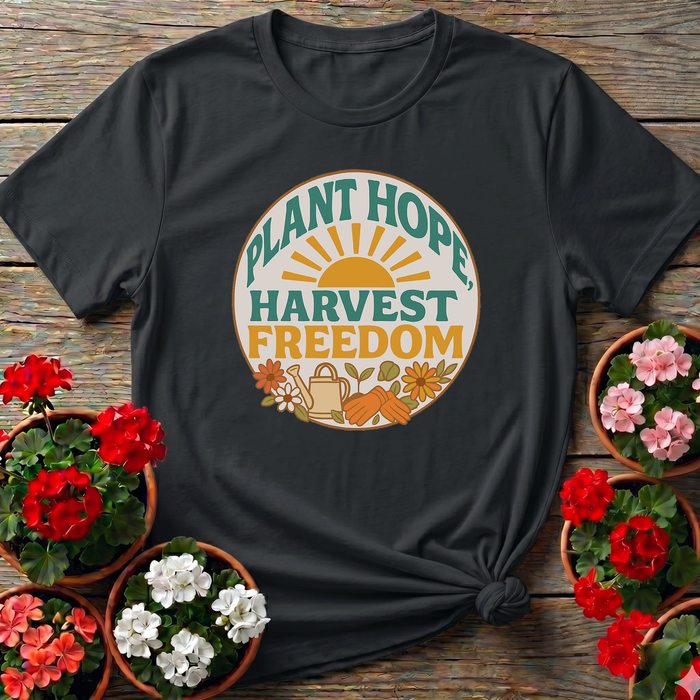 Plant Hope Harvest Freedom Gardening T-Shirt