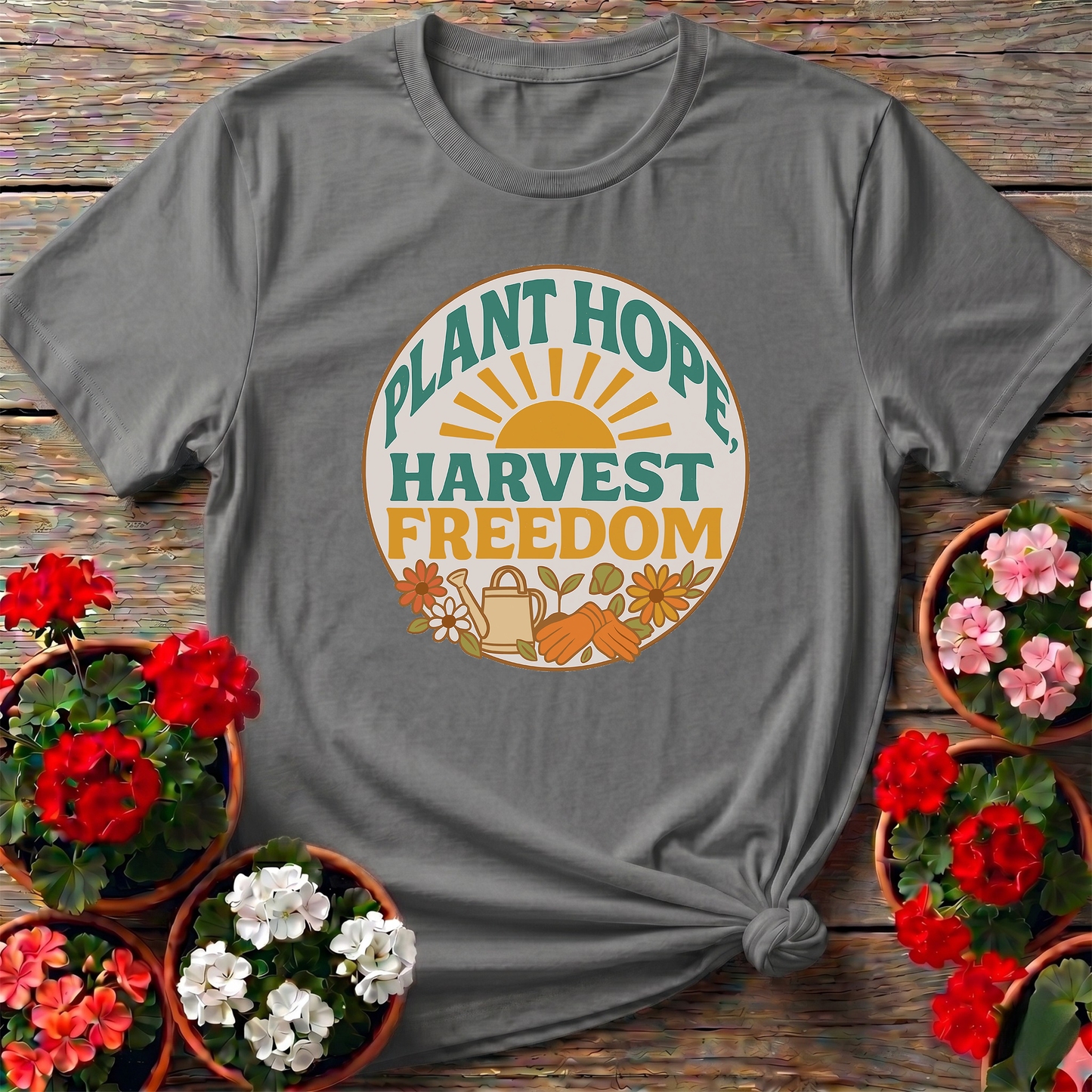 Plant Hope Harvest Freedom Gardening T-Shirt