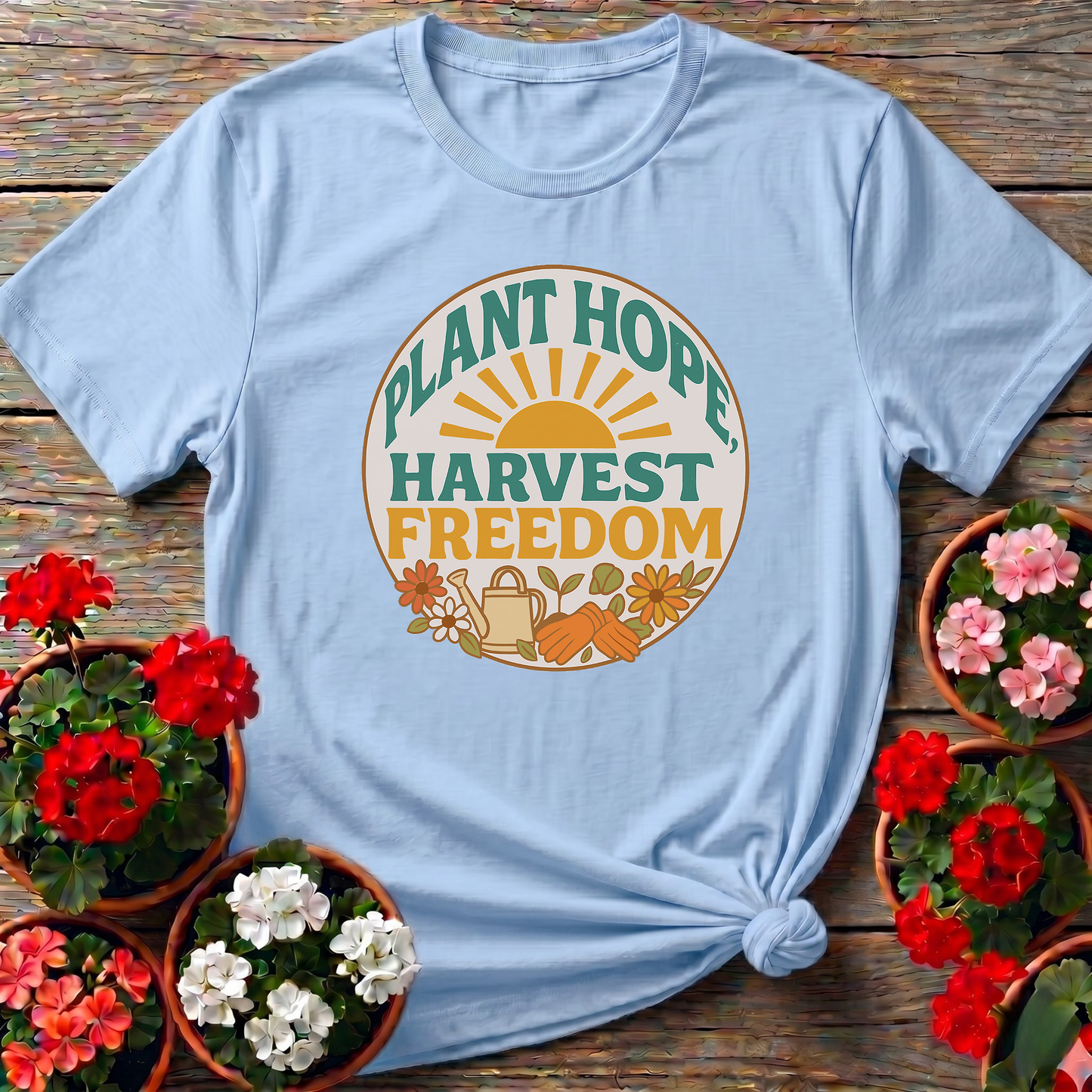 Plant Hope Harvest Freedom Gardening T-Shirt
