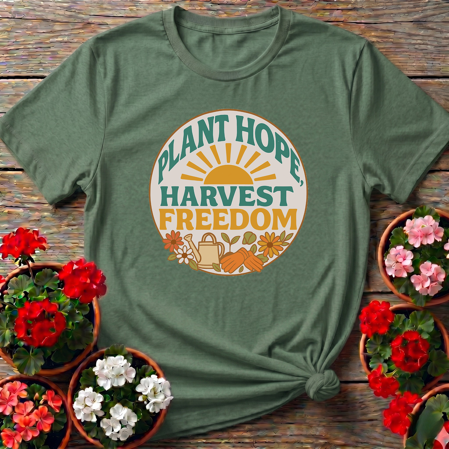 Plant Hope Harvest Freedom Gardening T-Shirt