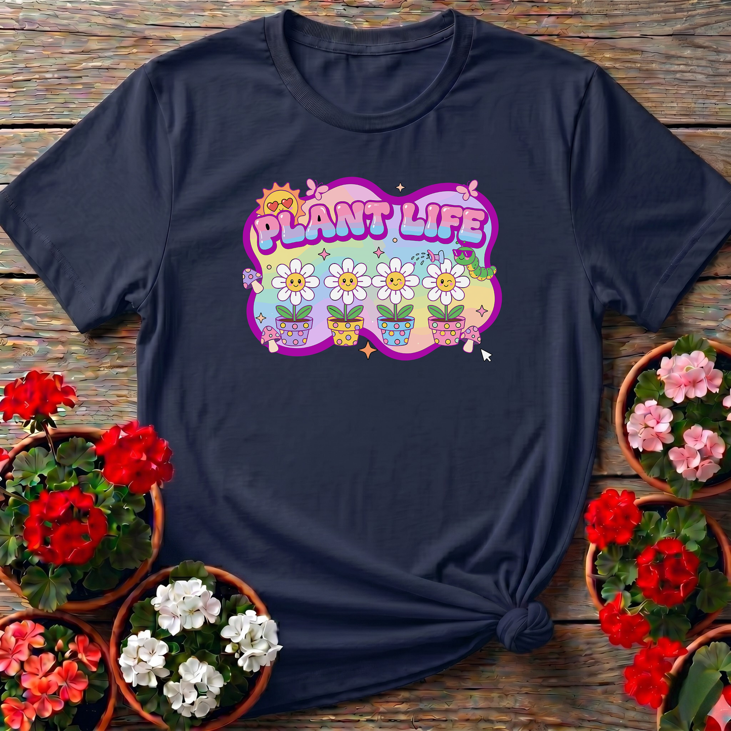 Plant Life Kawaii Daisy Gardening T-Shirt for Plant Lovers